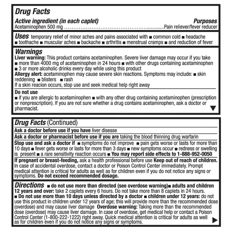 HealthA2Z® Extra Strength Pain Relief | Acetaminophen 500mg | Contains No Aspirin | Fever Reducer | Pain Reliever (500 Count (Pack of 1)) HealthA2Z uk supplements