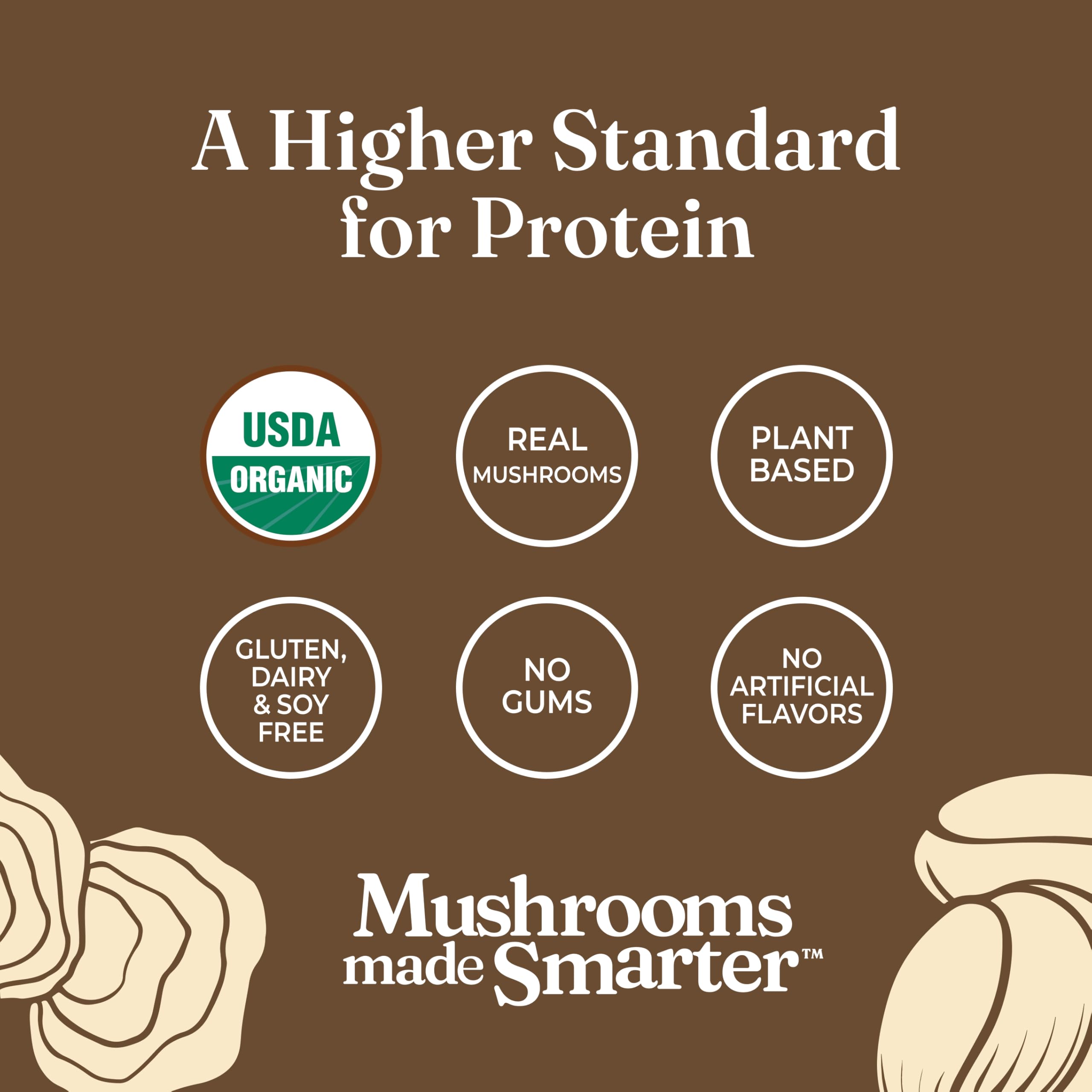 Four Sigmatic Organic Plant-Based Protein Powder | Clean Vegan Protein Elevated with Lion’s Mane, Chaga, Cordyceps and More for Brain Function and Immune Support | Creamy Cacao, 21.16 oz Four Sigmatic uk supplements