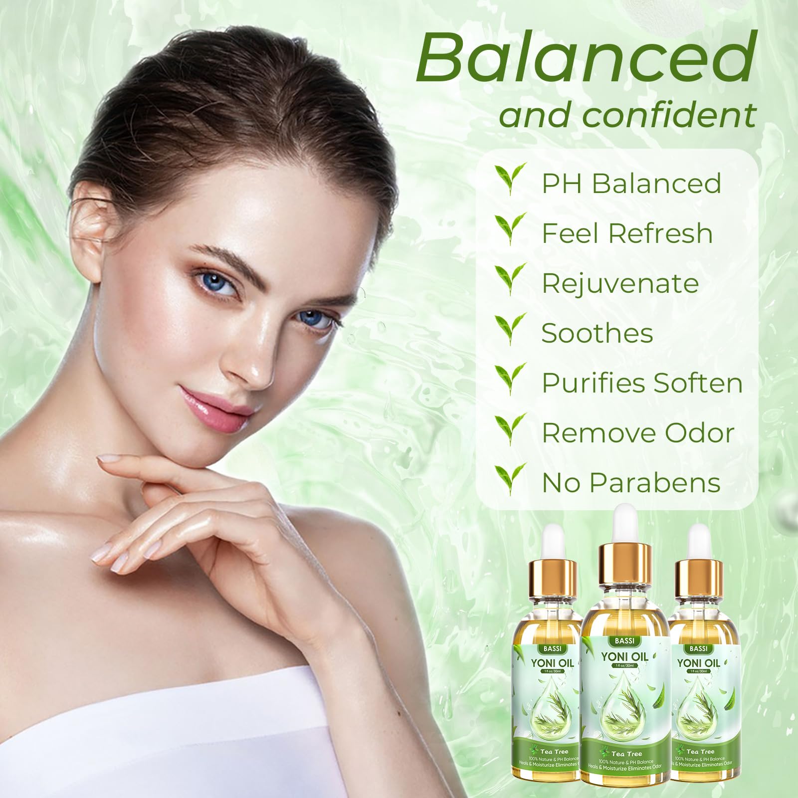 BASSI 2PCS Yoni Oil Organic Feminine Oil Vaginal Moisturizer For Wetness - Ph Balance for Women BASSI uk supplements