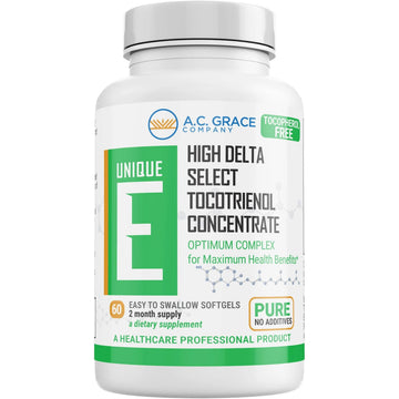 A.C. Grace Company, Unique E Tocotrienols - Tocopherol Free Softgels, 60 Count UNIQUE E uk supplements