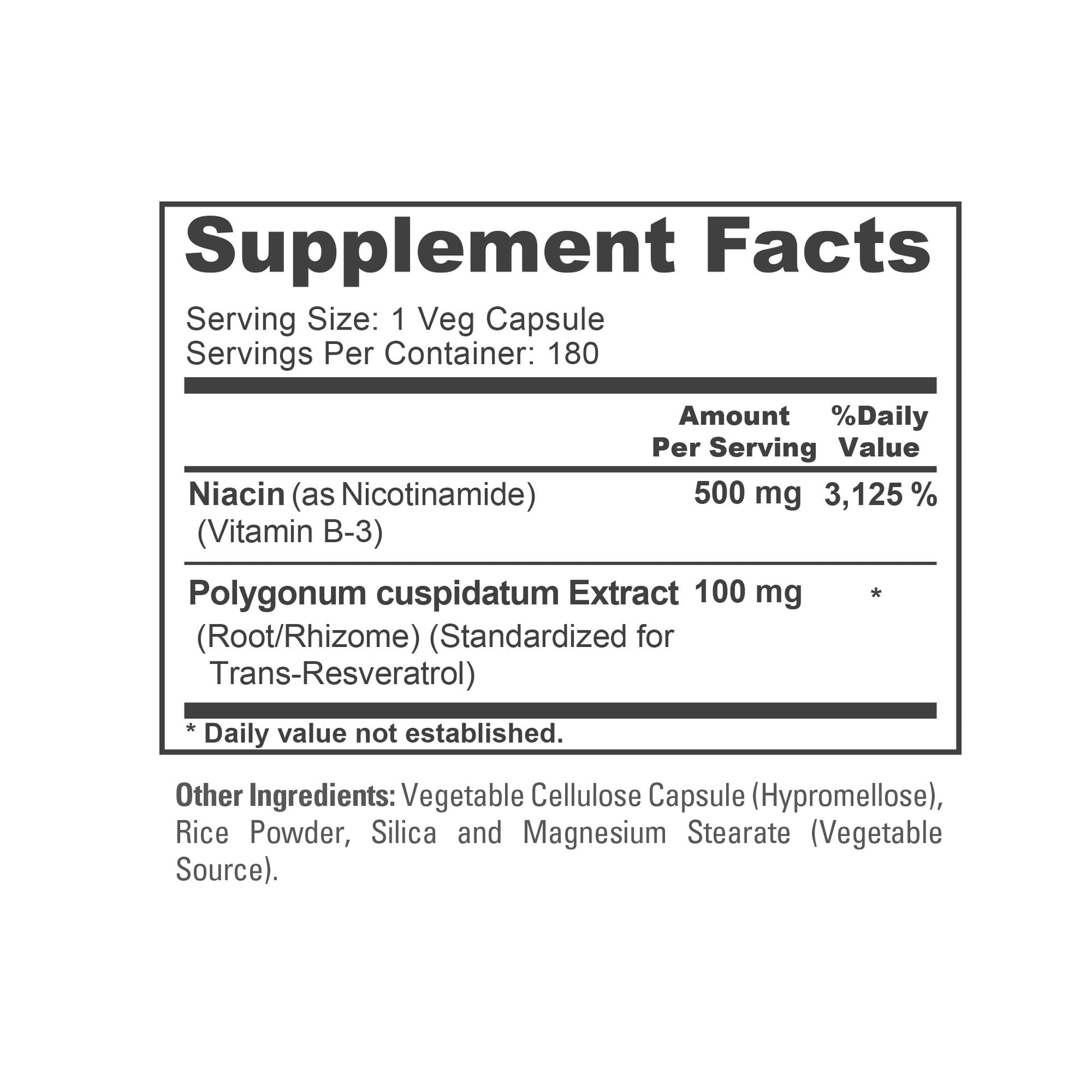 NusaPure Nicotinamide with Resveratrol (Vitamin B-3) 500 mg - 180 Vegetarian Caps (Non-GMO & Vegan) NusaPure uk supplements