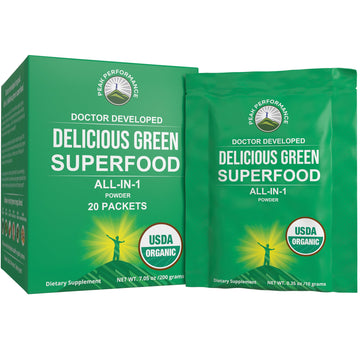 Peak Performance Organic Greens Superfood Powder Single Serve Travel Packets. Best Tasting Organic Green Juice Super Food with 25+ All Natural Ingredients for Max Energy. (20 Pack) Peak Performance uk supplements