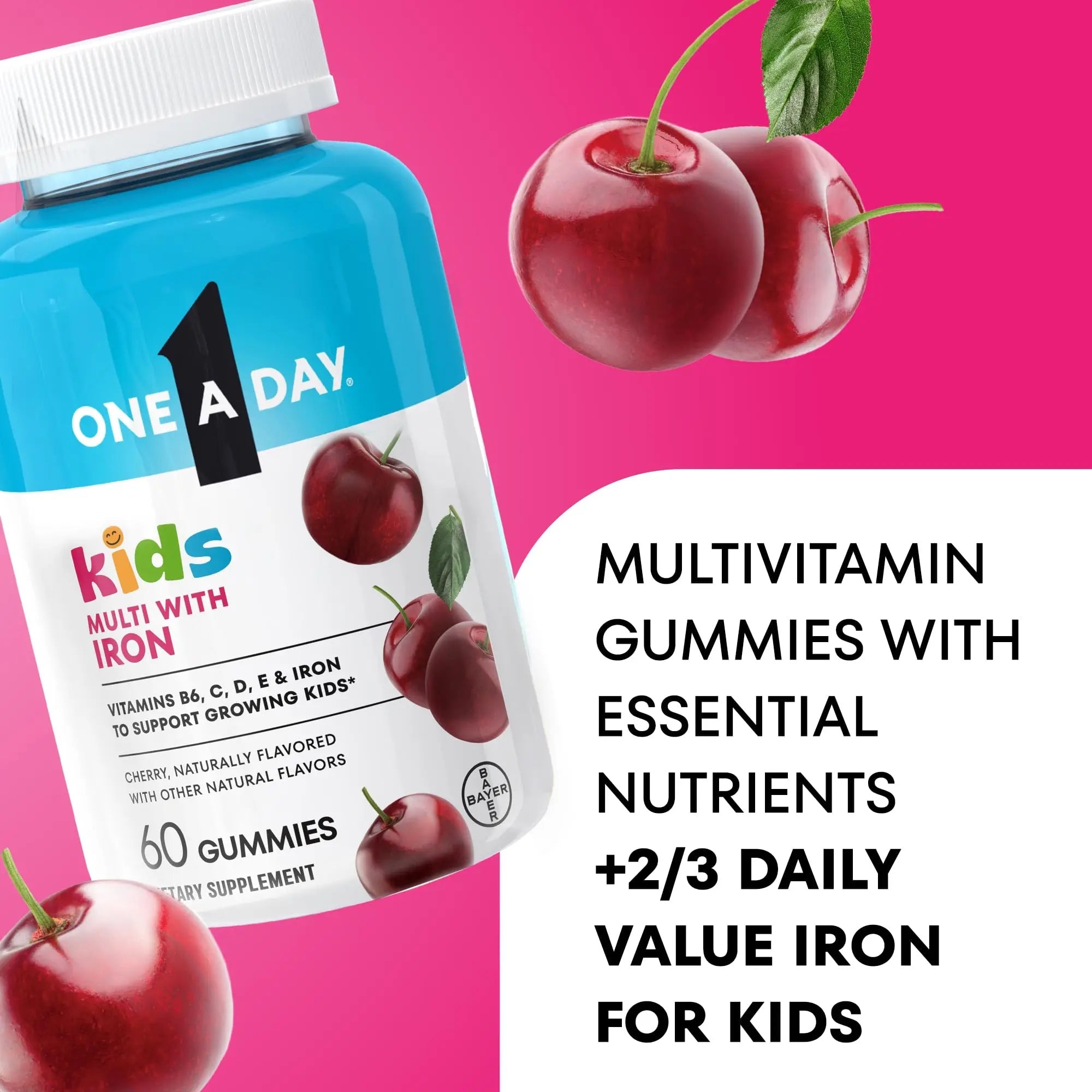 One A Day Kids Multivitamin with Iron Gummy, Vitamin D, Vitamin C, E, Zinc for Immune Support, Gummy Vitamins ONE A DAY uk supplements