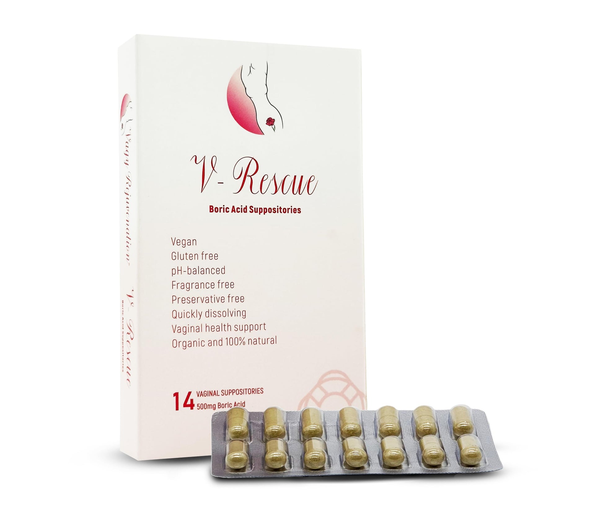 Vagy Rejuvenation V-Rescue - 500 mg Boric Acid 14 Vaginal Applications - Feminine Health Vagy Rejuvenation uk supplements