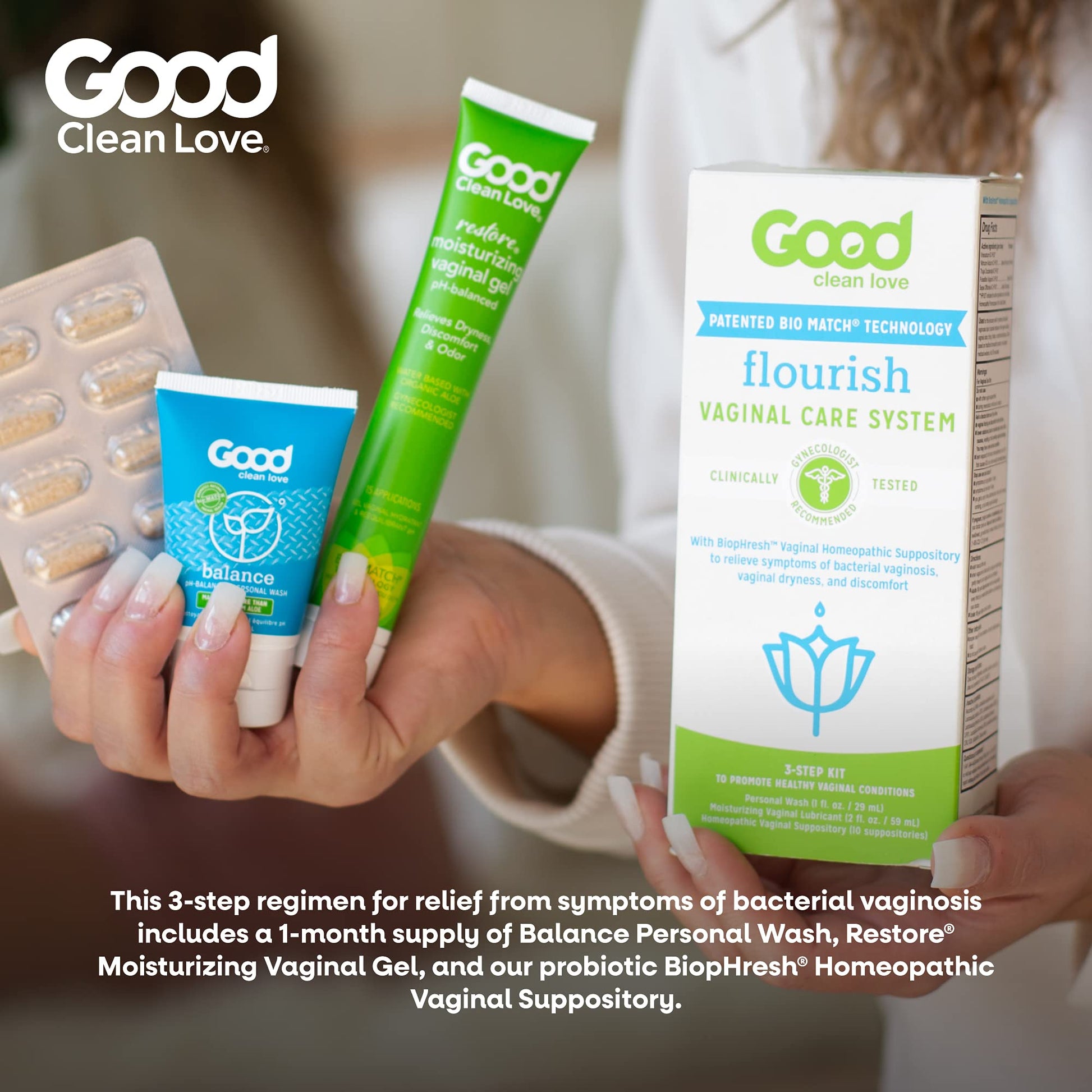 Good Clean Love Flourish Vaginal Care System, 30-Day Regimen, Relieves Itching & Irritation, Includes Personal Good Clean Love uk supplements