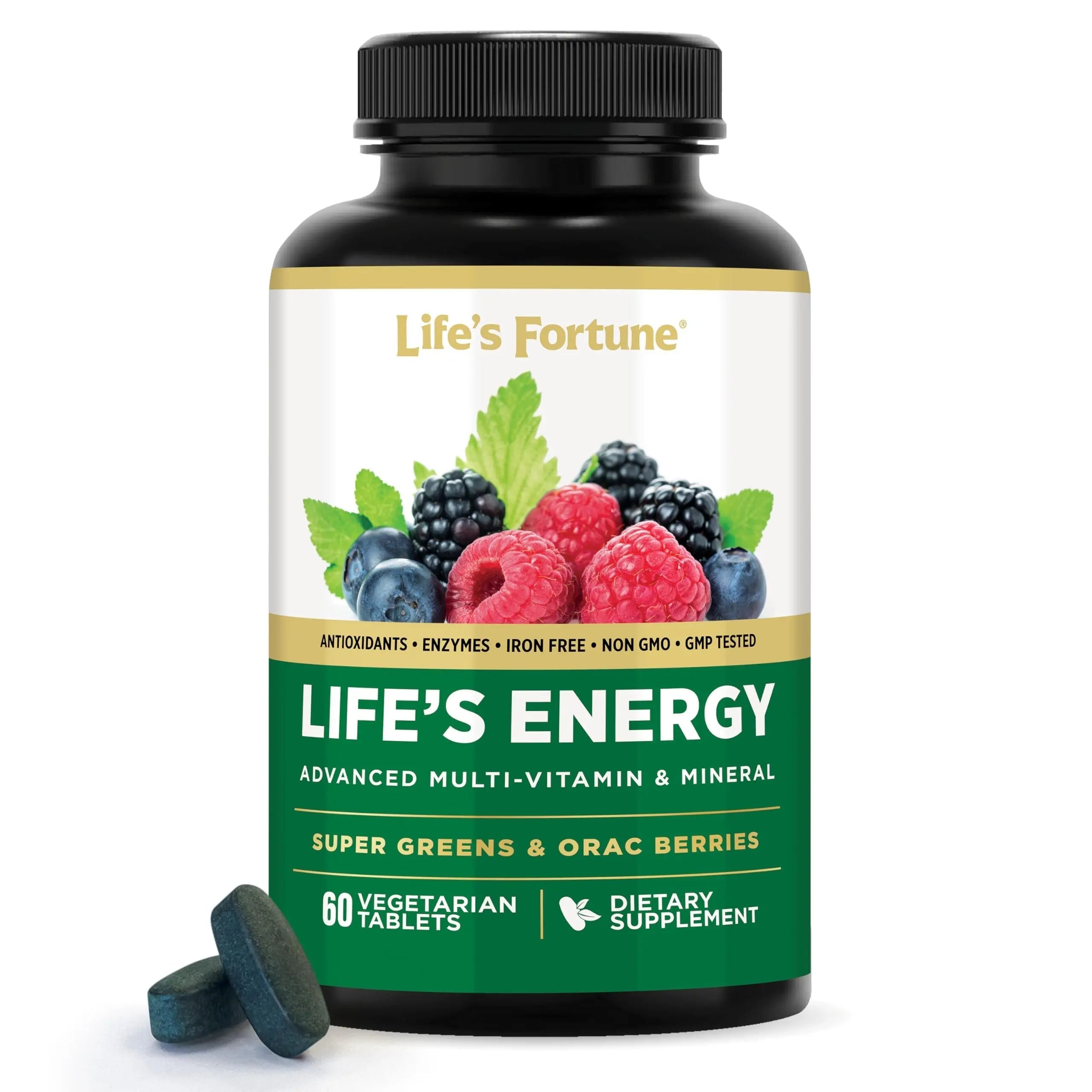 Life's Energy Advanced Daily Multivitamin for Men & Women, Energy and Immune Support Supplement with Super Greens, Antioxidants, Enzymes Life's Fortune uk supplements