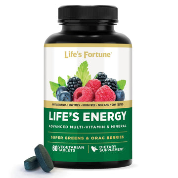 Life's Energy Advanced Daily Multivitamin for Men & Women, Energy and Immune Support Supplement with Super Greens, Antioxidants, Enzymes Life's Fortune uk supplements