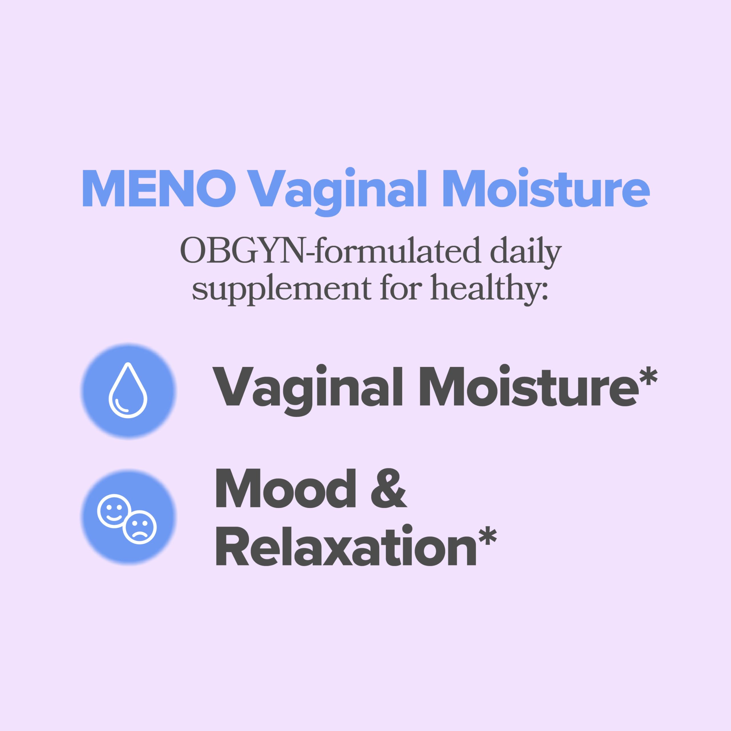 MENO Vaginal Moisture Support Capsules – OBGYN-Formulated to Support Healthy Vaginal Moisture, Mood & Relaxation – Hormone-Free Supplements with Maca Root & Fenugreek Seed Extract – 30 Servings O Positiv uk supplements