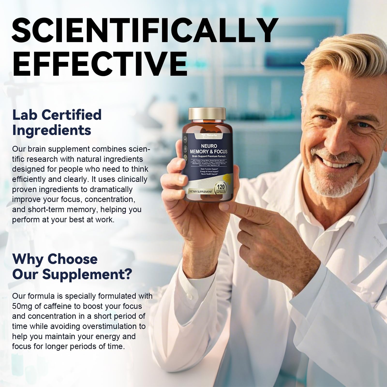Totaria C-ognitive with Caffeine Pills, L-Tyrosine, Alpha GPC, Ginkgo Biloba, Bacopa Monnieri Brain Supplement for Memory and Focus, Brain Nootropic Support - Non-GMO, Gluten Free (2 Packs) Totaria uk supplements