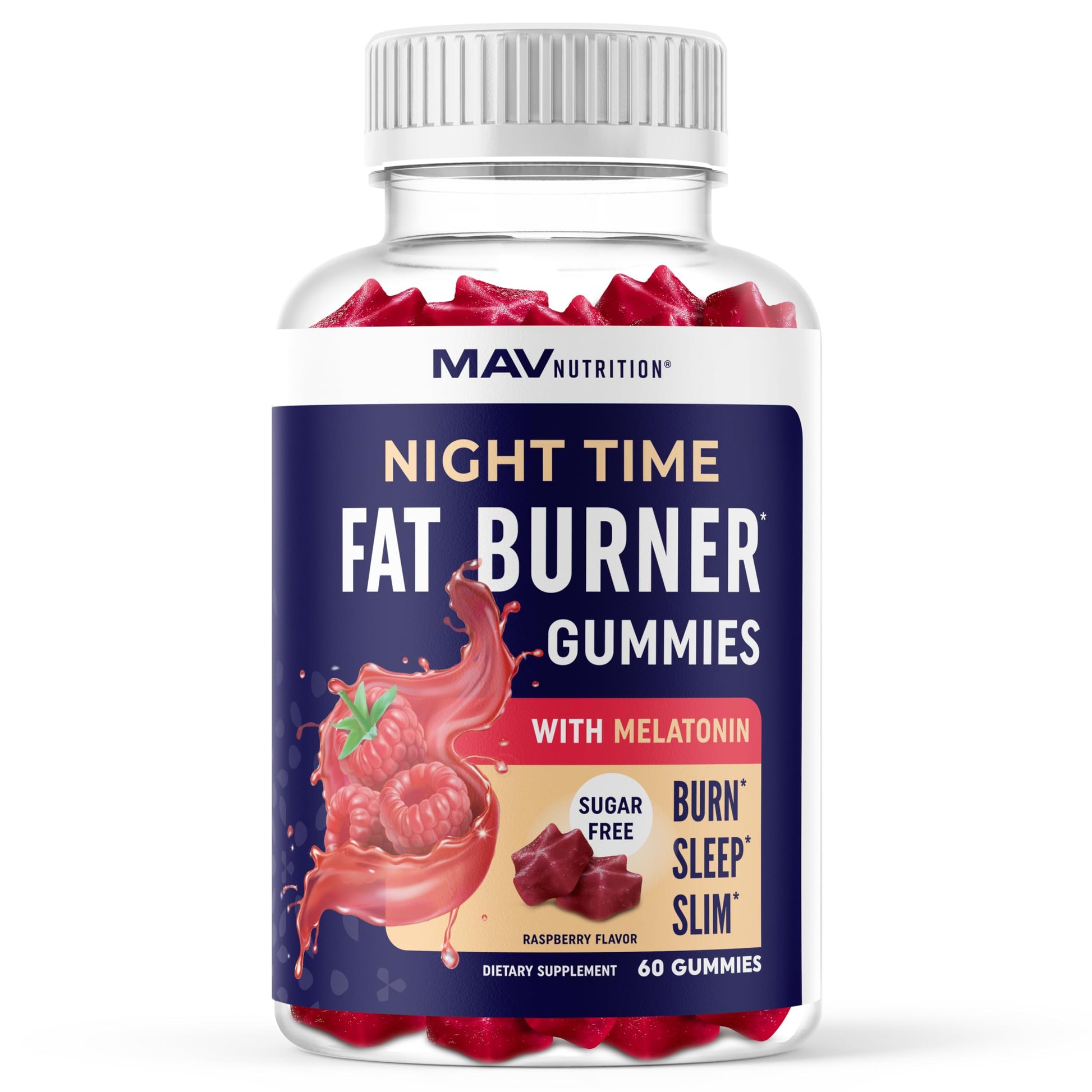 Sugar-Free Night Time Fat Burner Gummies for Sleep & Weight Loss Support | Hunger MAV NUTRITION uk supplements