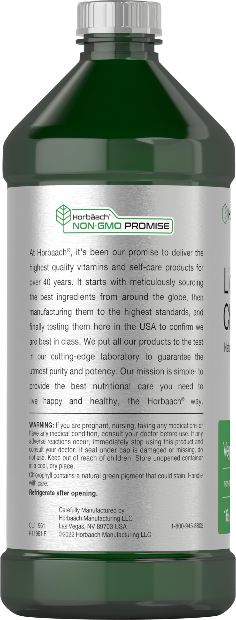 Chlorophyll Liquid Drops 100mg | 32 oz (2 x 16 oz Bottles) | Natural Peppermint Flavor Horbäach uk supplements