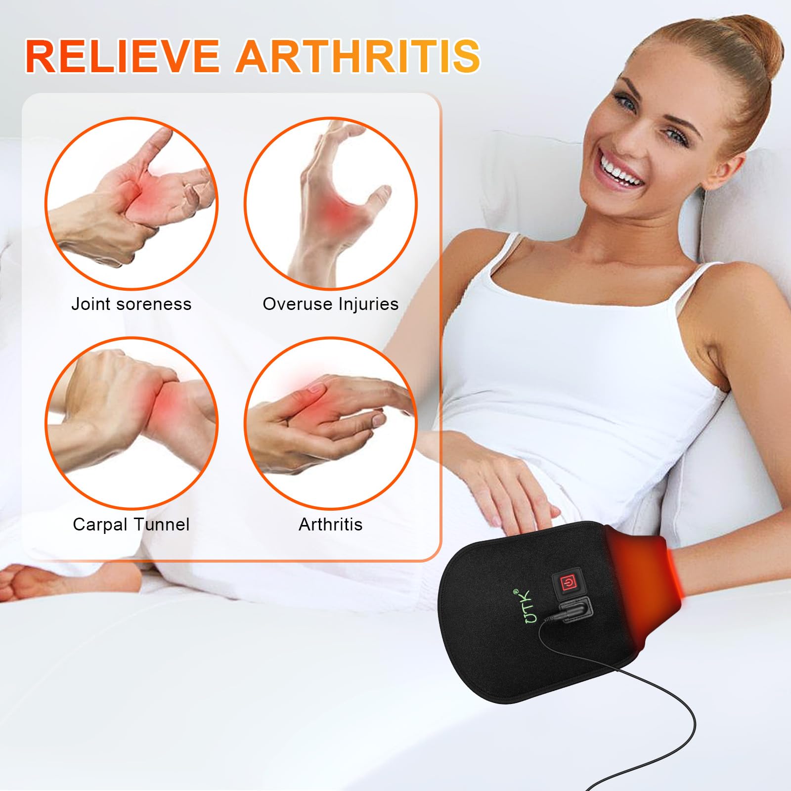 UTK Red Light Therapy Glove for Hands, Double-Sided Infrared Light Therapy Device for Finger UTK uk supplements