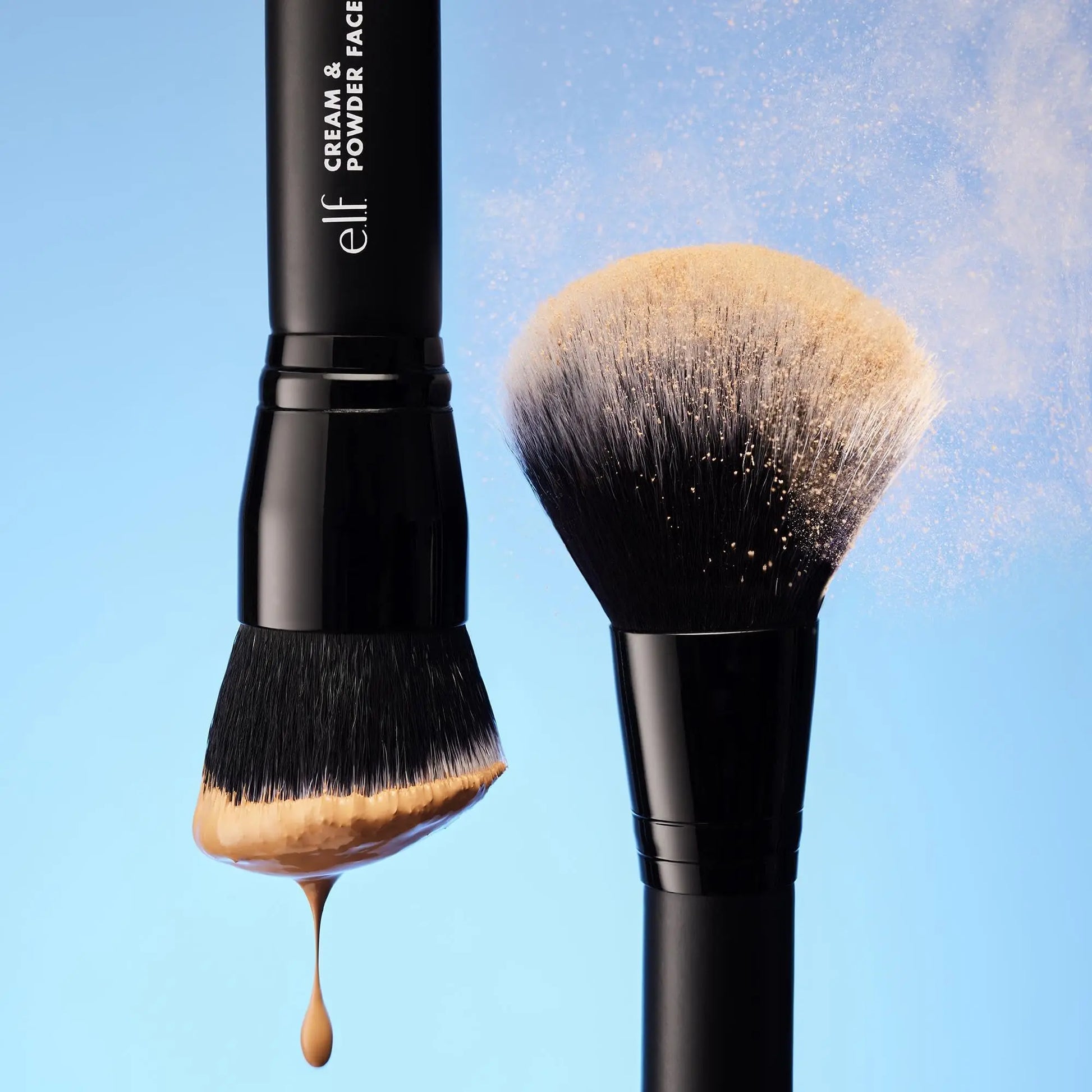 e.l.f. Dual-Ended Cream + Powder Brush, Two-in-One Makeup Brush For Creating A Gorgeous, Airbrushed-looking Complexion, Vegan & Cruelty-free e.l.f. uk supplements