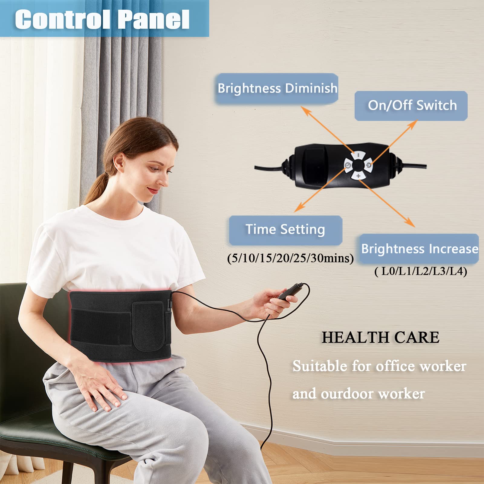 Naviocean Red Light Therapy Belt Device for Body Pain Waist, Infrared Wearable Pad Deep Therapy Wrap Naviocean uk supplements