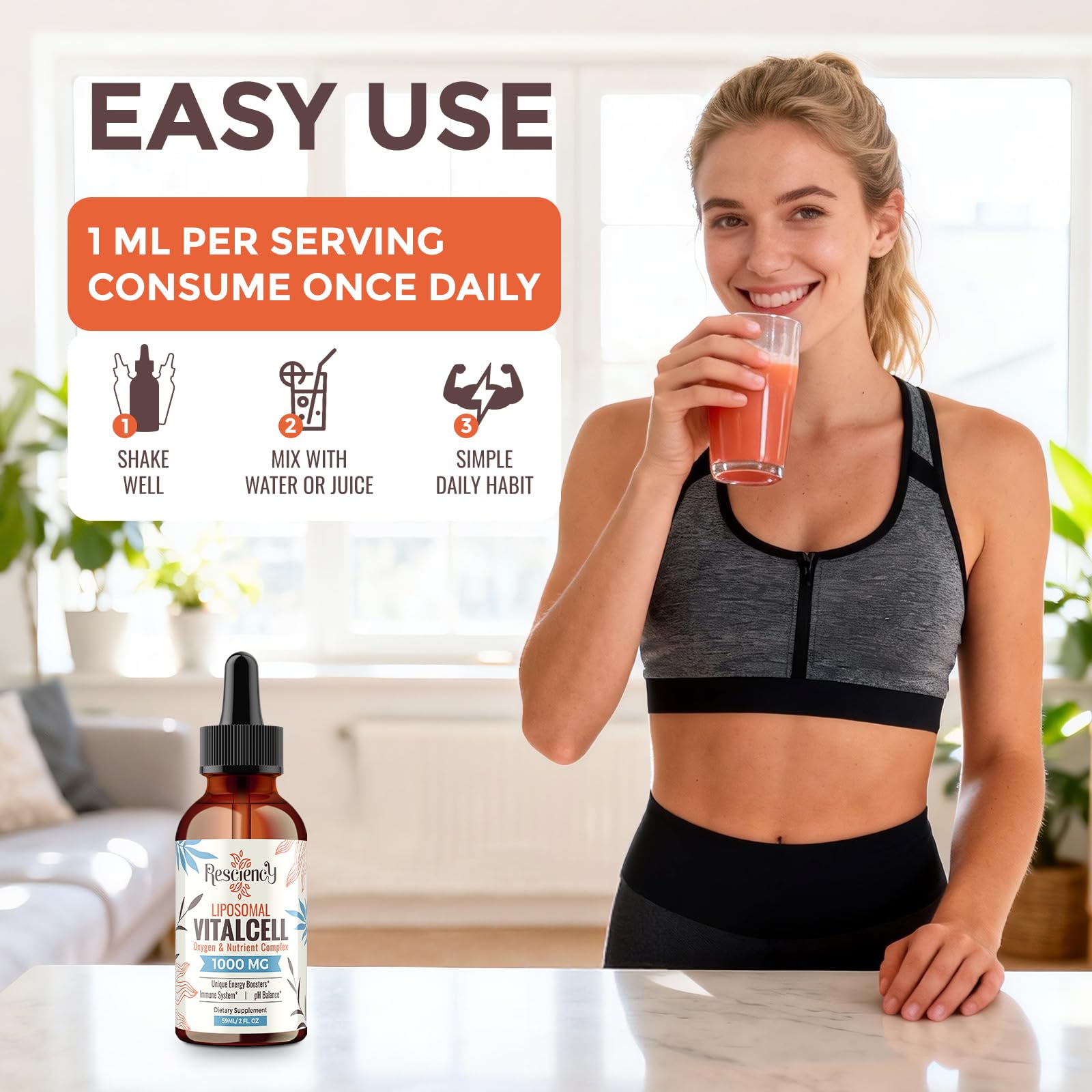 13-in-1 Liquid Oxygen Boost & Nutrient Supplement, Liposomal Optimized-Delivery Blend with Trace Minerals, Amino Acids, CoQ10, B Vitamins & Fulvic Acid, Daily Wellness Liquid Oxygen Drops, 2 fl oz Resciency uk supplements