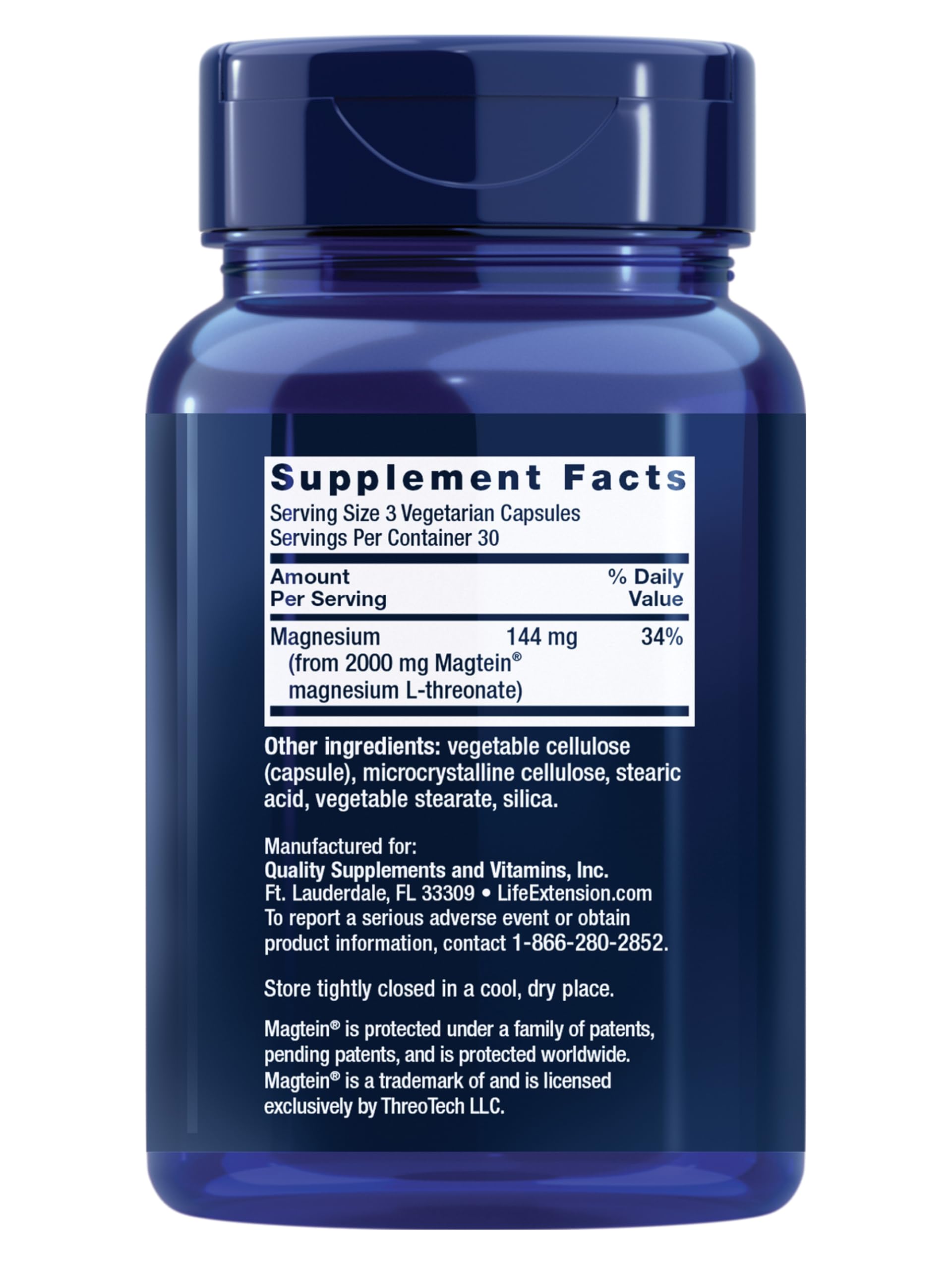 Life Extension Neuro-Mag Magnesium L-Threonate, Memory Health, Quick Thinking, Cognitive Health Support, Vegetarian, Non-GMO, 90 Vegetarian Capsules (144 mg from 2000 mg Magtein magnesium L-threonate Life Extension uk supplements