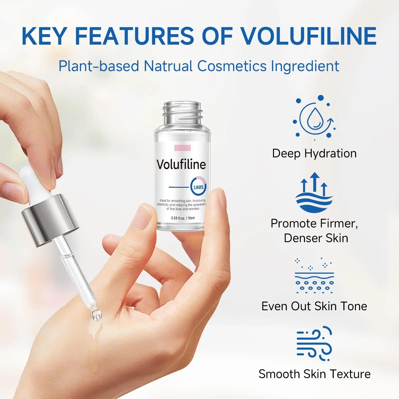 Volufiline Serum, Volufiline Under Eye Serum, Cosmetic Grade Ampoule for Skin Elasticity Improvement, Face & Body Fine Lines, Hydrating Texture, 10ml*2 GUDE GUDE uk supplements