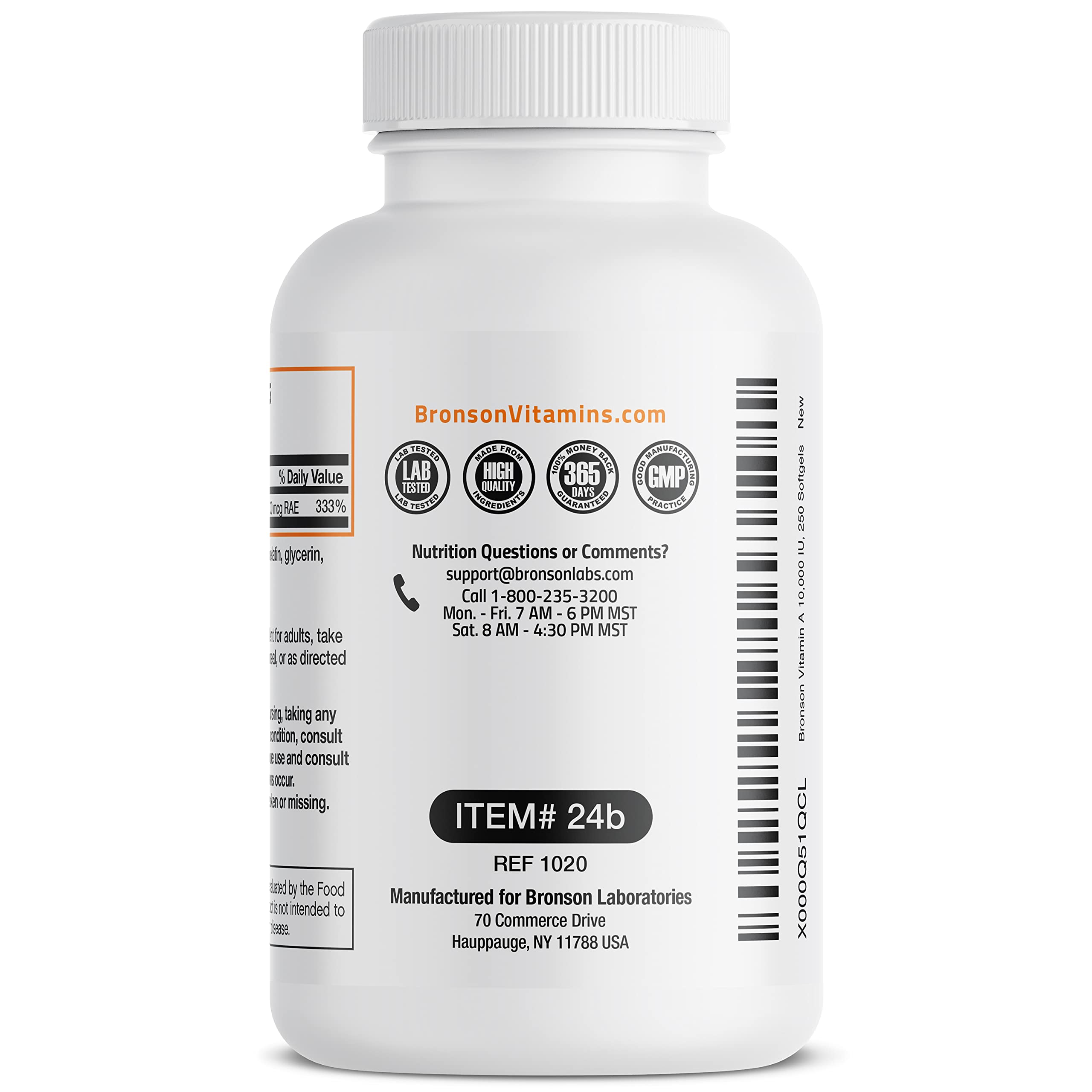 Bronson Vitamin A 10,000 IU Premium Non-GMO Formula Supports Healthy Vision Bronson uk supplements