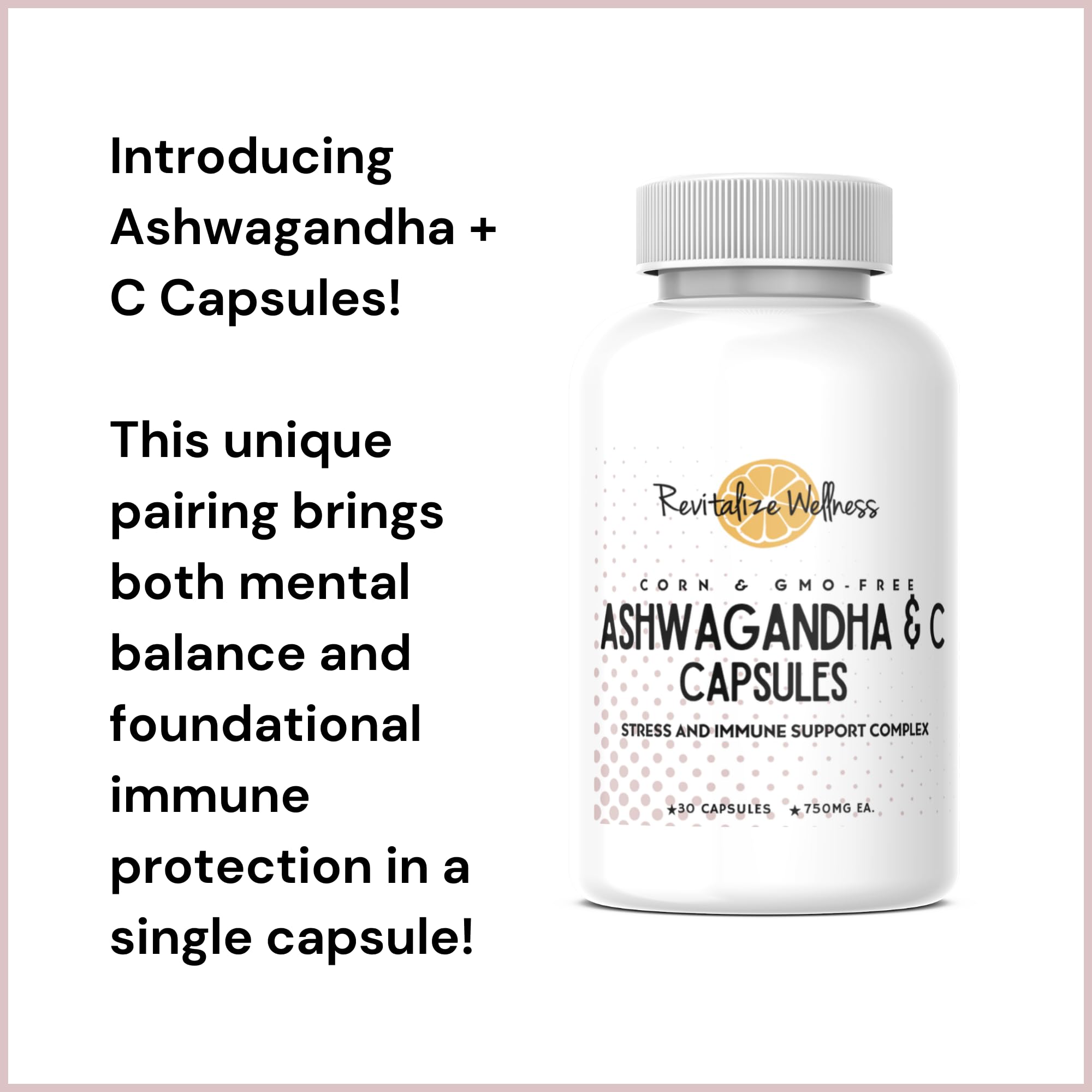 Revitalize Wellness Ashwagandha + Vitamin C Capsules | Stress and Immune Support Complex | with 550 mg Ashwagandha and 200 mg Vitamin C per Serving | 30 Servings Revitalize Wellness uk supplements