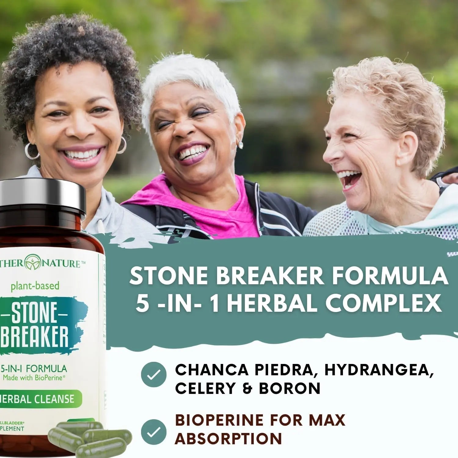 Stone Breaker Chanca Piedra Capsules, Dissolve Kidney & Gallbladder, Detoxify Urinary Tract, Flush Impurities, Kidney Support with Celery Seed Extract - 60 Veg Capsules Mother Nature Organics Superfoods for Organic Living uk supplements