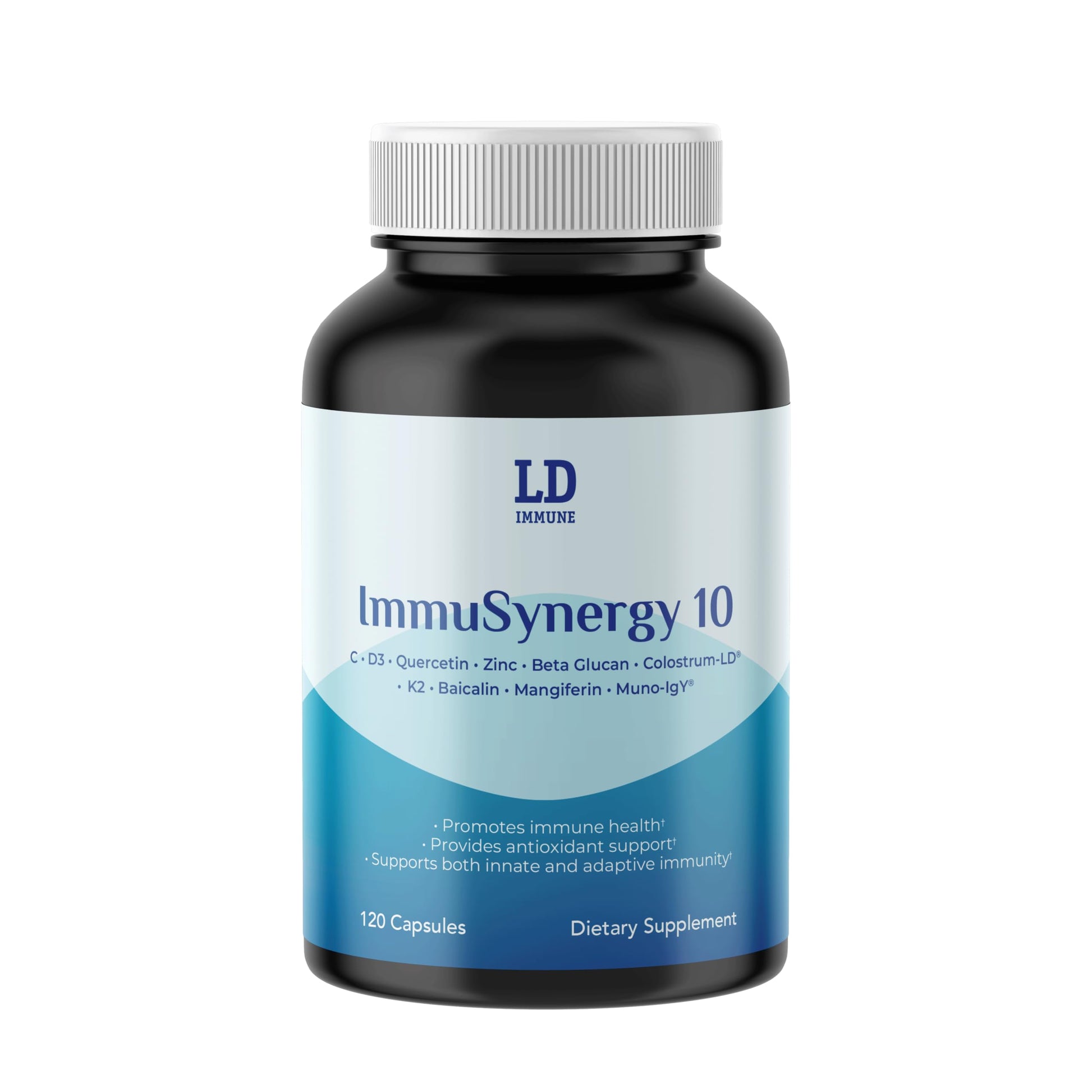 Colostrum-LD ImmuSynergy 10 Capsules - 120 Count-Immune Fortifying Ingredients - Vitamin C, D3, Zinc, Beta Glucan, Quercetin GastroDefense uk supplements
