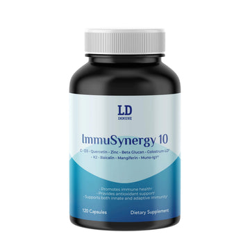 Colostrum-LD ImmuSynergy 10 Capsules - 120 Count-Immune Fortifying Ingredients - Vitamin C, D3, Zinc, Beta Glucan, Quercetin GastroDefense uk supplements