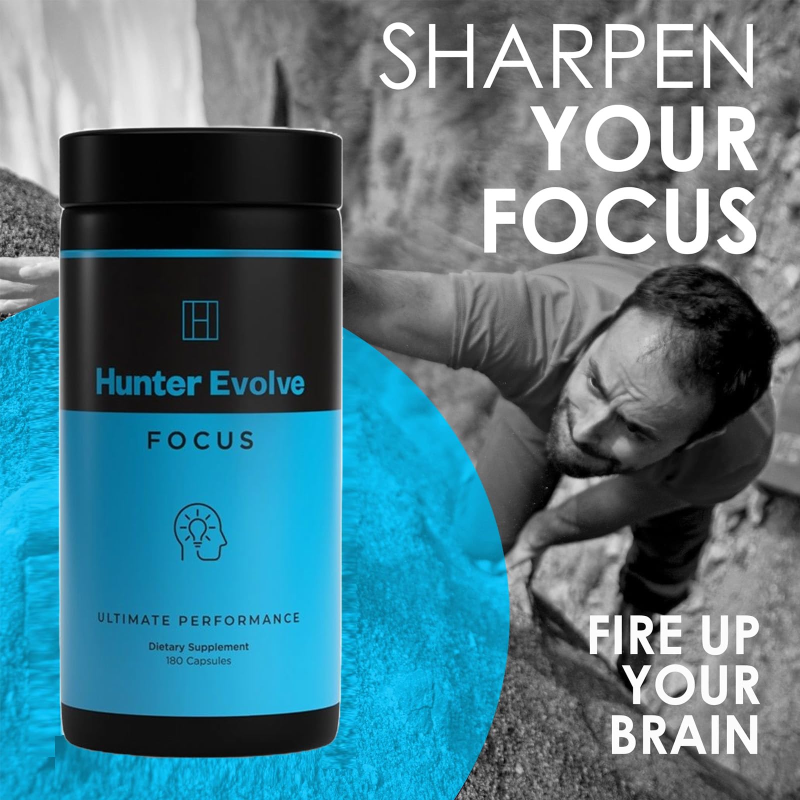 ROAR AMBITION Genuine Hunter Focus Premium Nootropic Brain Supplement for Memory and Focus - US Made with All Natural Ingredients Incl L-Theanine, Bacopa Monnieri & Lion's Mane ROAR AMBITION uk supplements