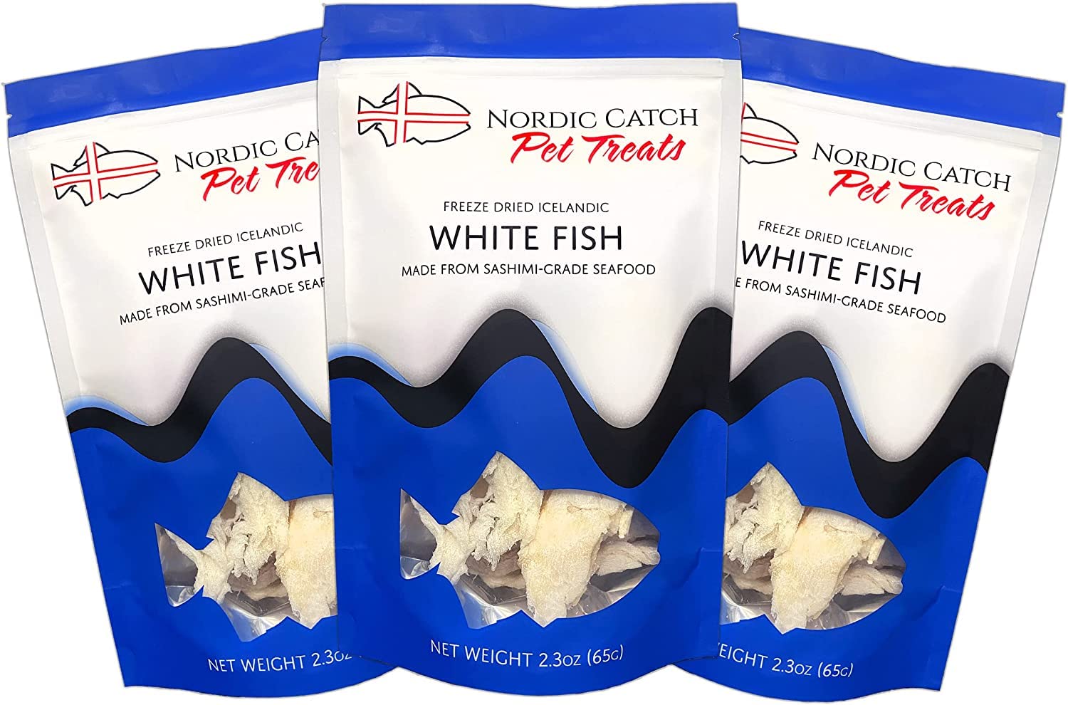 Nordic Catch Freeze Dried Fish Pet Treats from Iceland - Pure, All Natural Seafood Snacks for Dogs, Cats and Other Pets - Human Safe Ingredients, Made from Sashimi Grade Seafood - White Fish Nordic Catch uk supplements