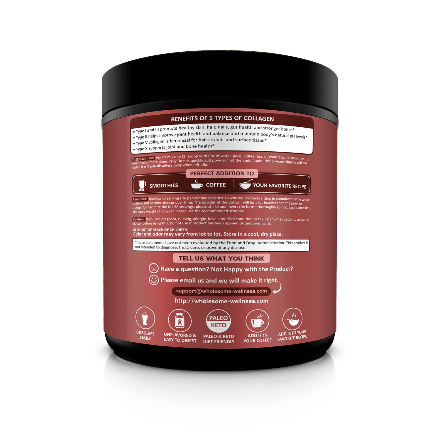 Multi Collagen Protein Powder Hydrolyzed (Type I II III V X) Grass-Fed All-in-One Super Wholesome Wellness uk supplements