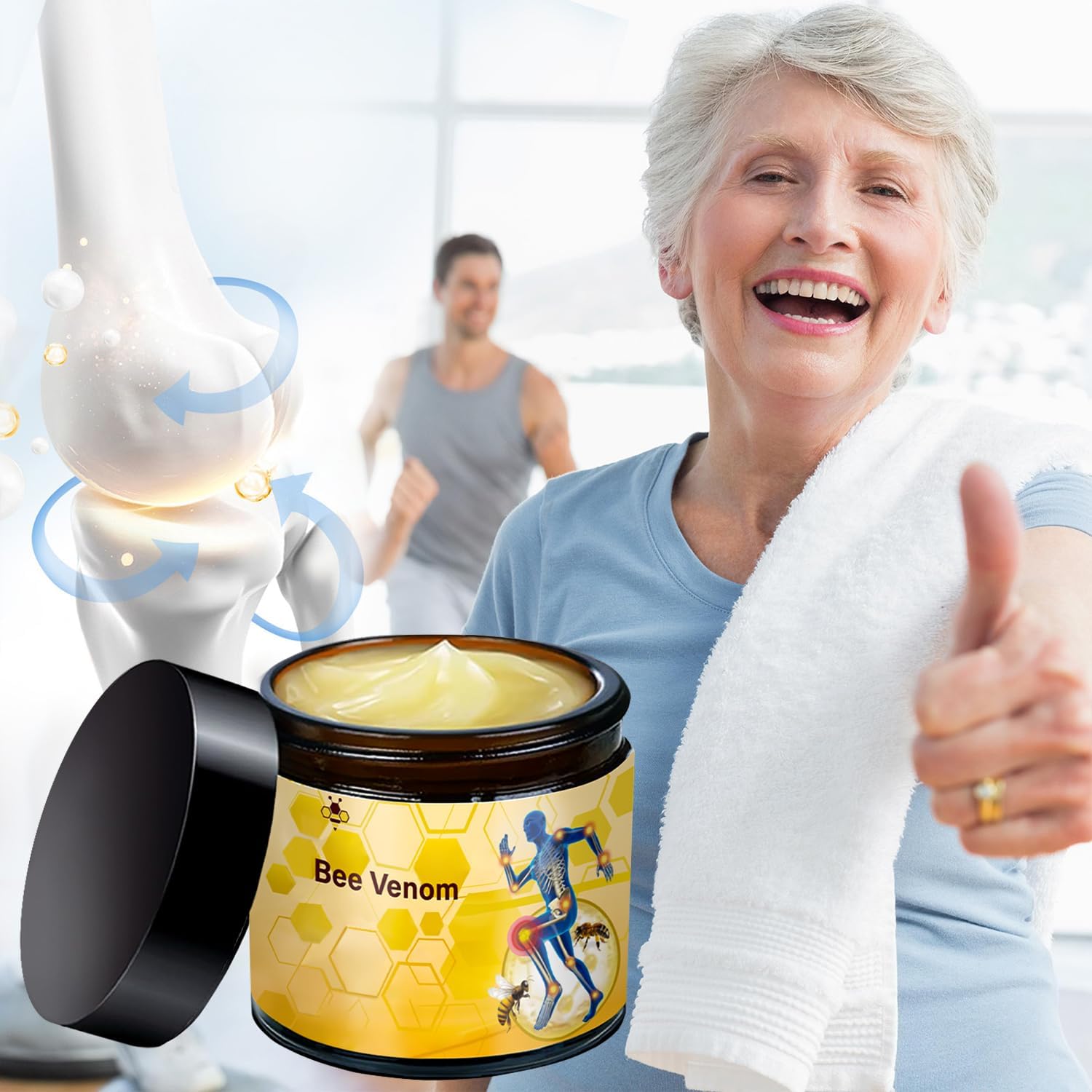 2 Pcs Bee Venom Cream, Professional Bee Venom Cream, Natural Joint Gel, for Neck,Waist,Back Hand Feet and Leg LinTsing uk supplements