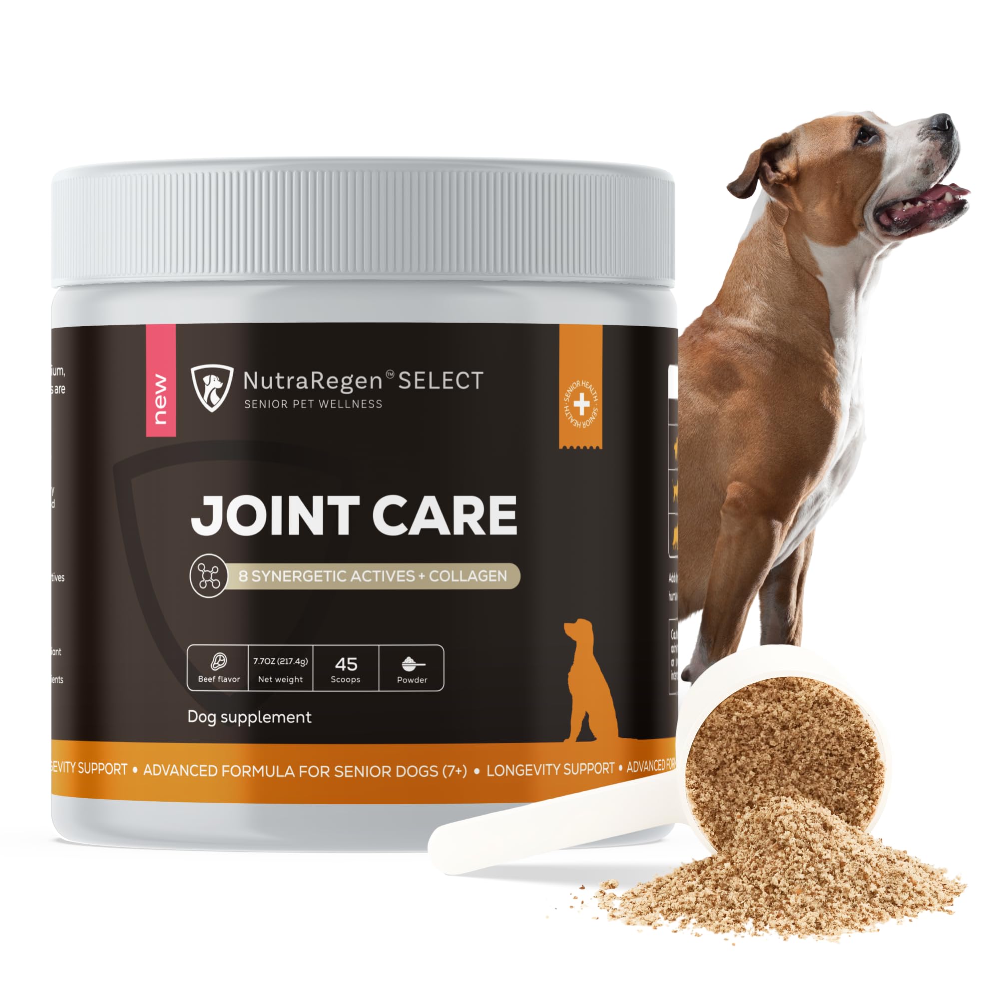 NutraRegen Select Senior Dog Joint Supplement 45 Scoops | Natural Glucosamine Chondroitin for Dogs with Collagen | Hip and Joint Powder | 7.7 Oz NutraRegen uk supplements