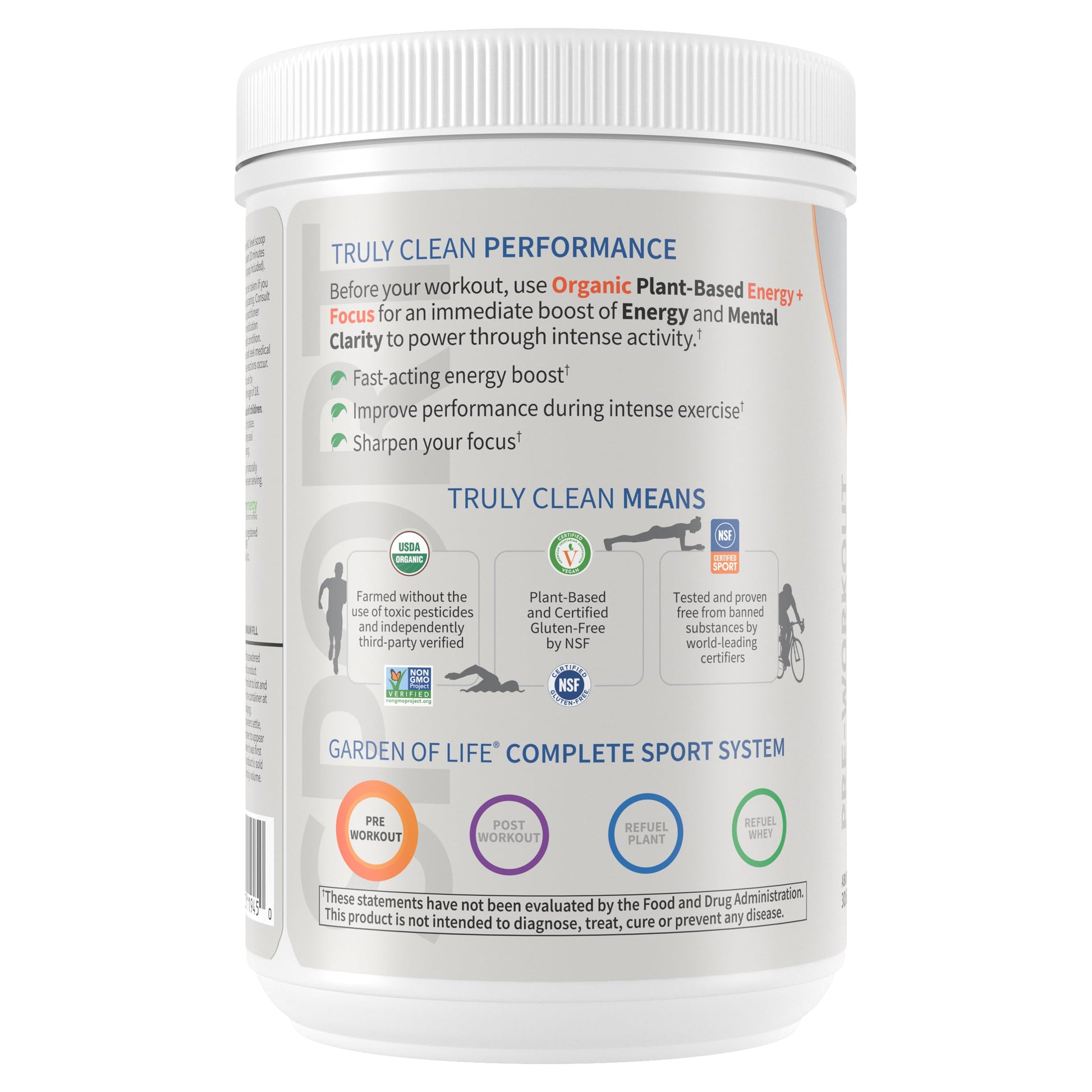 Garden of Life Sport Organic Plant Based Energy + Focus Clean Pre Workout Powder, with 85mg Caffeine, Natural No Booster, B12, Vegan, Gluten Free, Non-GMO, BlackBerry, 15.3 Oz Garden of Life uk supplements