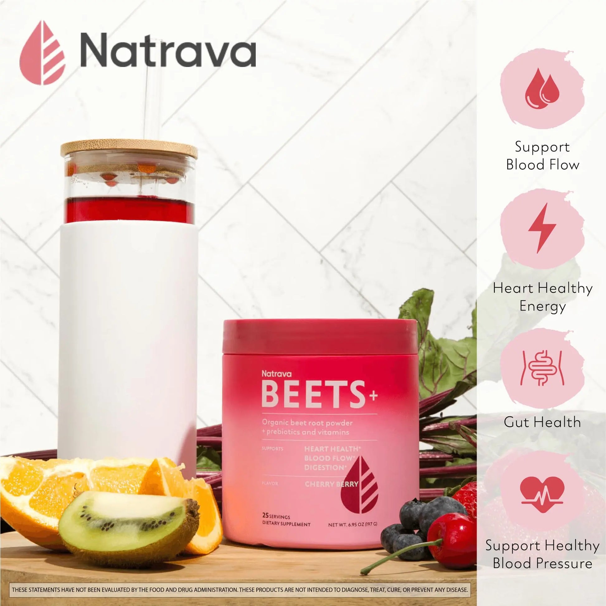 Natrava Beets+ Organic Beet Root Powder Blend Fortified with Vitamins & Prebiotics for Heart Healthy Energy & Nitric Oxide Production Natrava uk supplements
