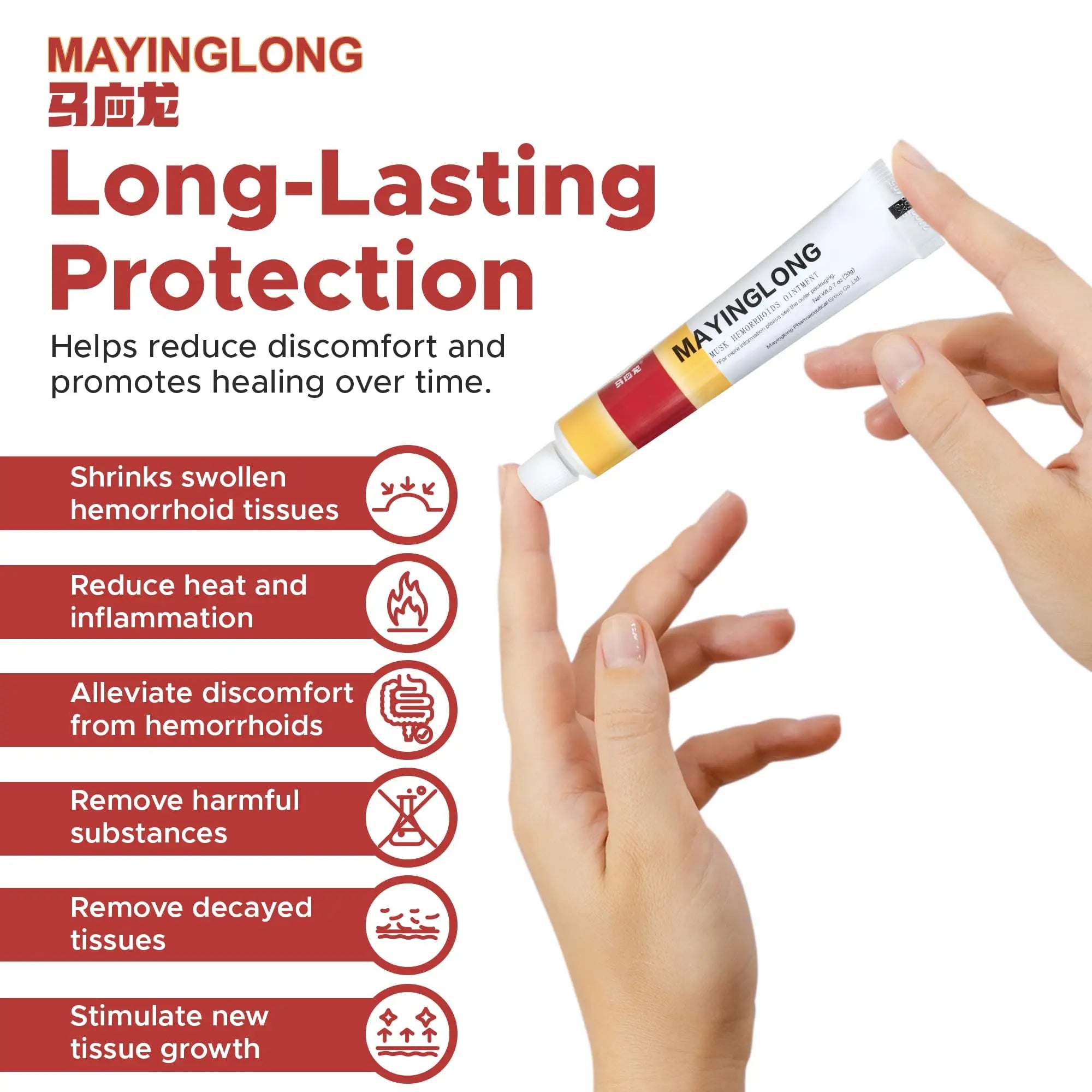 Mayinglong Musk Hemorrhoids Ointment (3 x 10g Tubes), 30g - Maximum Strength Formula for Hemorrhoidal Fast Relief, Soothes Itching, Burning & Discomfort - Fast-Acting Treatment to Shrink Swelling Mayinglong uk supplements
