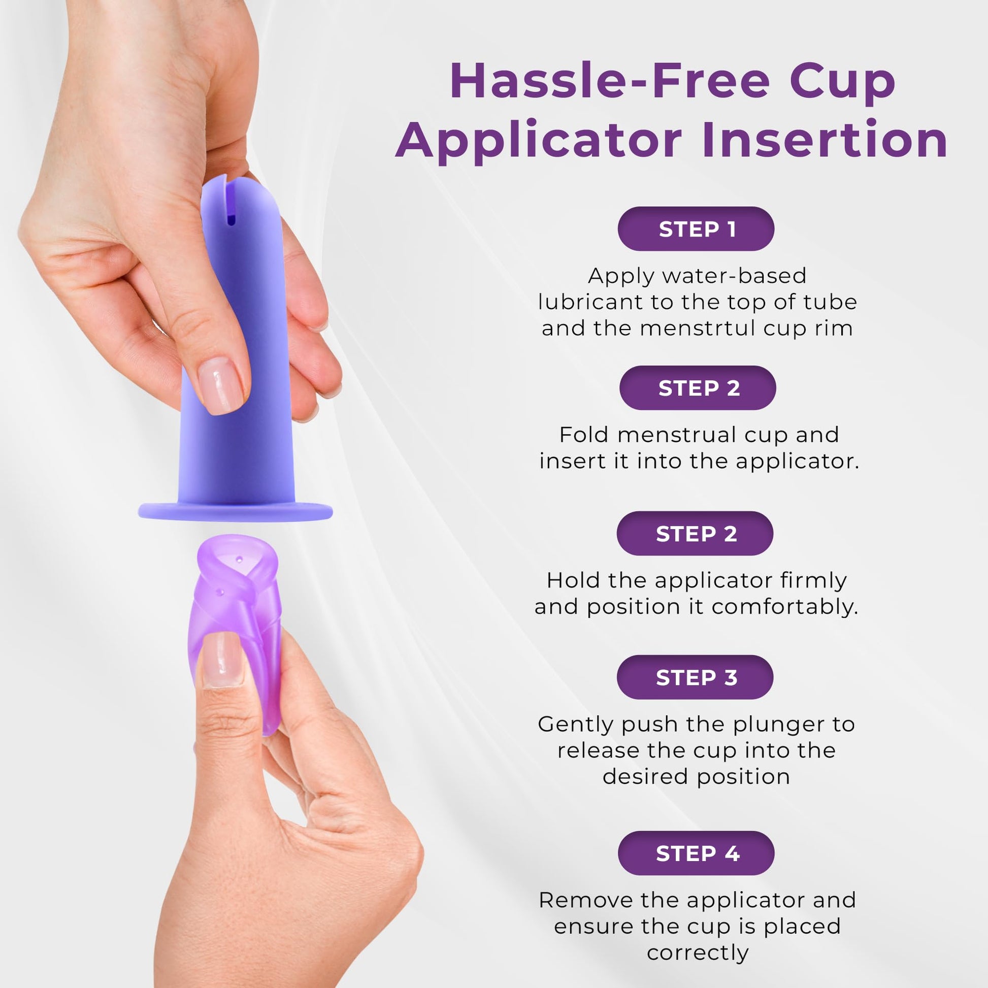 Ecoblossom Menstrual Cup Applicator Tool - Comfortable & Easy Insertion - Compatible EcoBlossom uk supplements