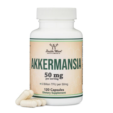 Akkermansia Probiotic and Postbiotic (Increases GLP-1 Production) 120 Capsules, 50mg per Serving (Third Party Tested to 5 Billion TFU per Serving, 50 Billion CFU per Gram) by Double Wood Double Wood Supplements uk supplements