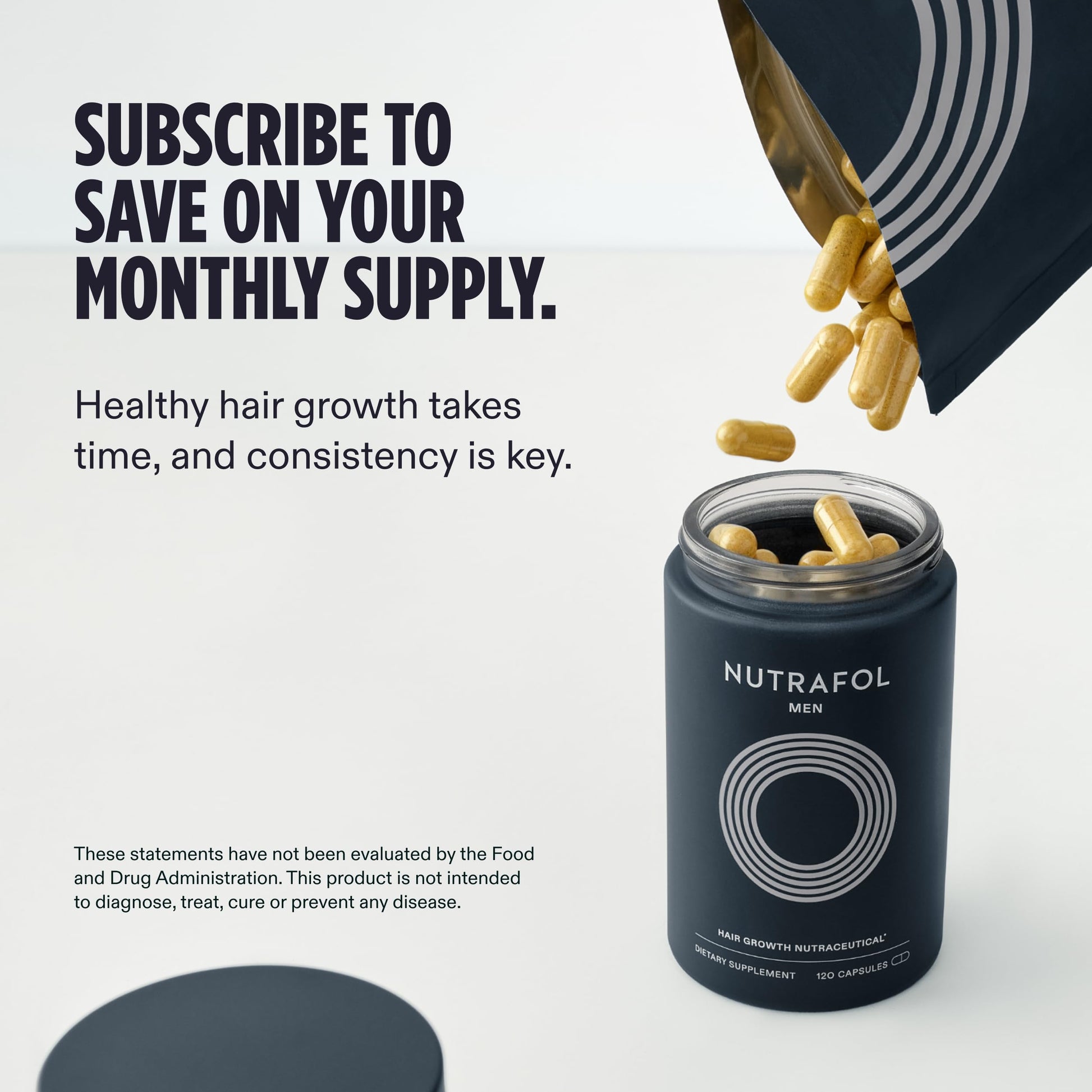 Nutrafol Men's Hair Growth Supplements, Clinically Tested for Visibly Thicker Hair and Scalp Coverage, Dermatologist Recommended - 1 Month Supply Nutrafol uk supplements