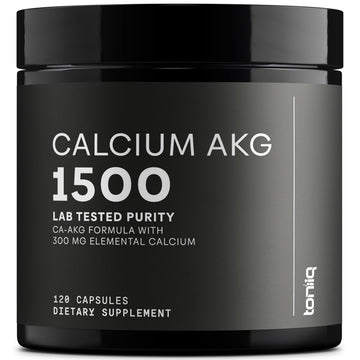 Toniiq 1500mg Ultra High Purity Ca AKG Supplement - 99%+ Highly Purified and Bioavailable Calcium Alpha-Ketoglutarate - Calcium AKG Longevity Supplement - 120 Ca-AKG Vegetarian Capsules Toniiq uk supplements