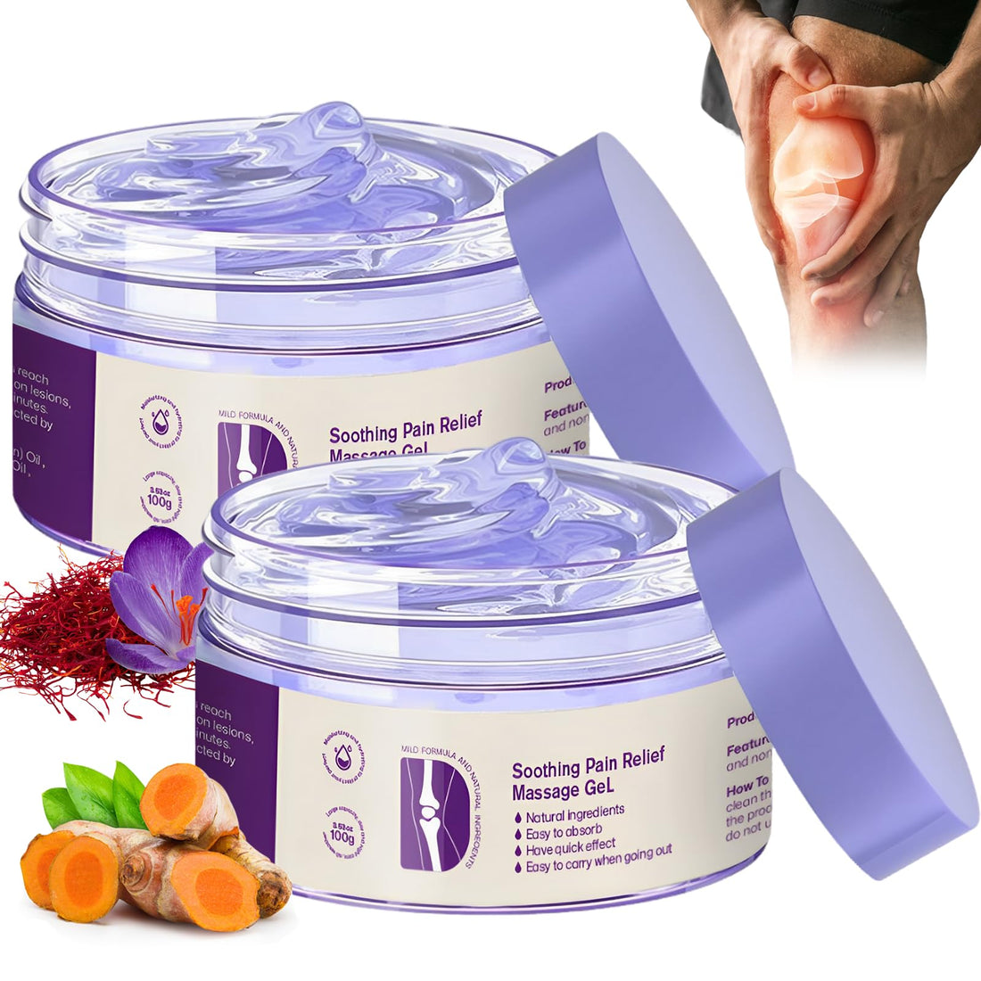 2PCS Kresin Joint Pain Gel Purple Gel,Soothing Pain Relief MassageGel,Purple Joint Repair Cream,Effective Soothesfor Back, Neck, Hands, and Feet MEIEGOU uk supplements