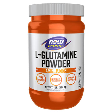 NOW Foods Sports Nutrition, L-Glutamine Pure Powder, Nitrogen Transporter*, Amino Acid, 1-Pound NOW Foods uk supplements