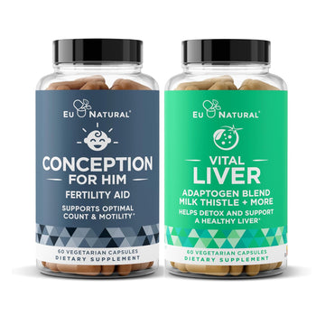 Conception for Him and Vital Liver Bundle - Male Fertility Booster & Prenatal Supplement + 9-in-1 Liver Support Eu Natural uk supplements
