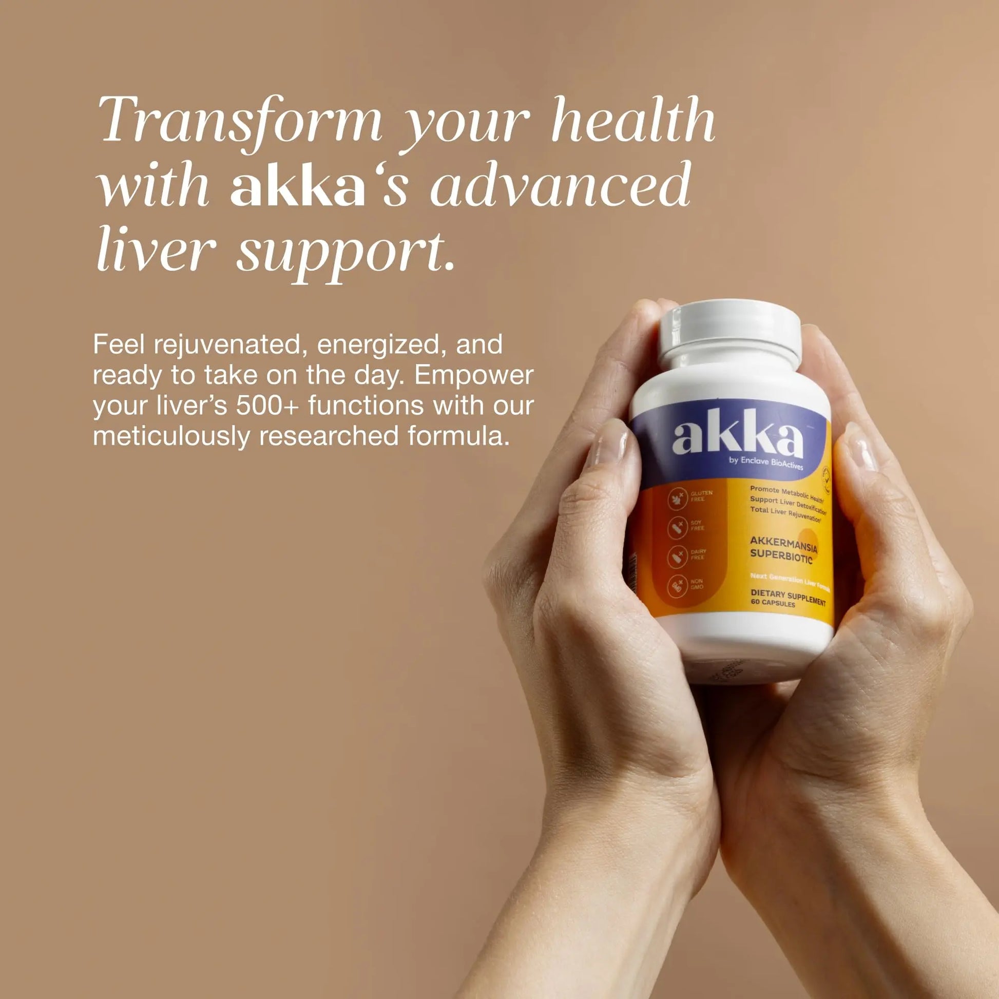 AKKA Premium Liver Cleanse Detox & Repair Superbiotic - Supports Liver Health & Function, Boosts Energy, Digestion & Metabolism with Bioavailable Pasteurized Akkermansia, Non-GMO, Gluten-Free, 60 Caps AKKA uk supplements