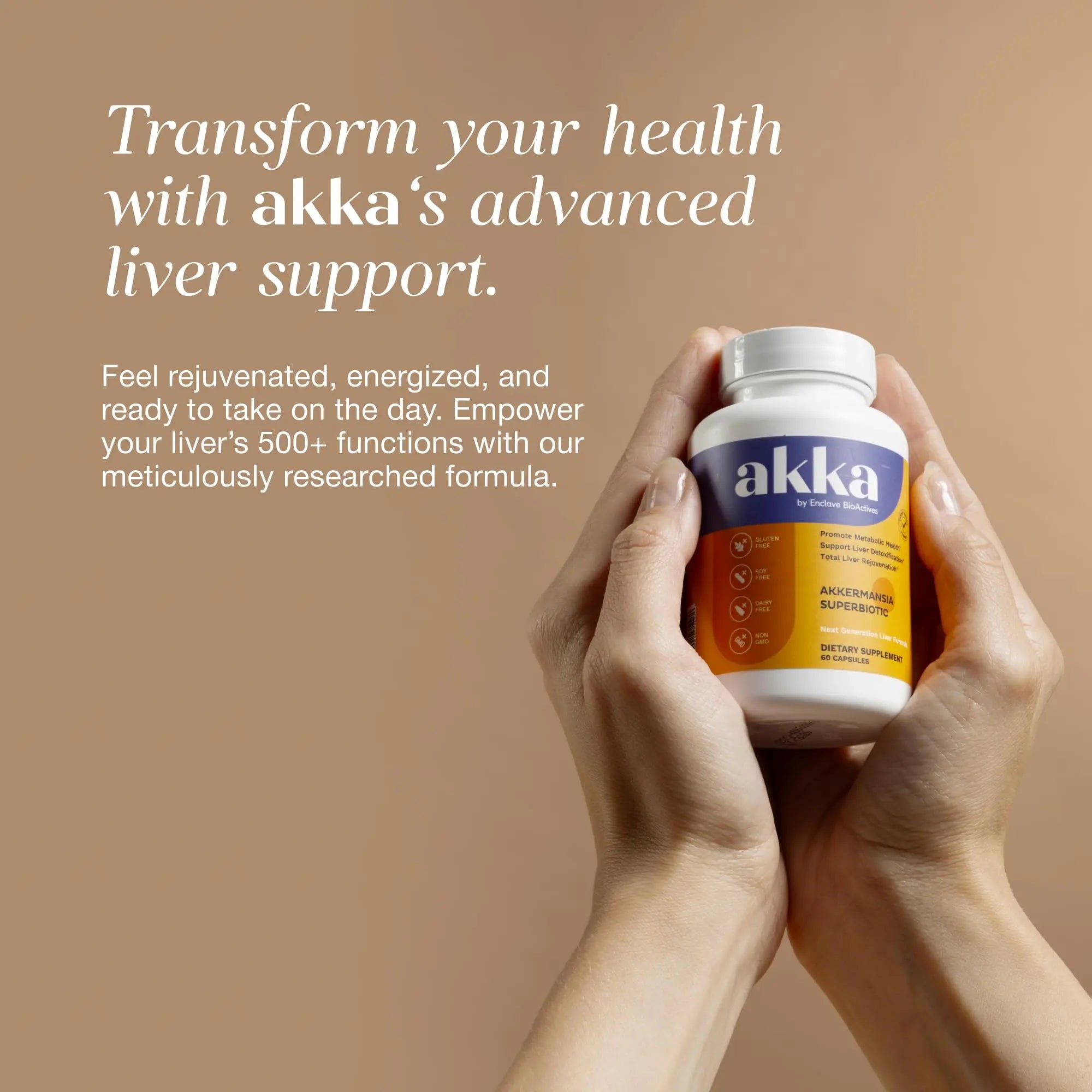 AKKA Premium Liver Cleanse Detox & Repair Superbiotic - Supports Liver Health & Function, Boosts Energy, Digestion & Metabolism with Bioavailable Pasteurized Akkermansia, Non-GMO, Gluten-Free, 60 Caps AKKA uk supplements