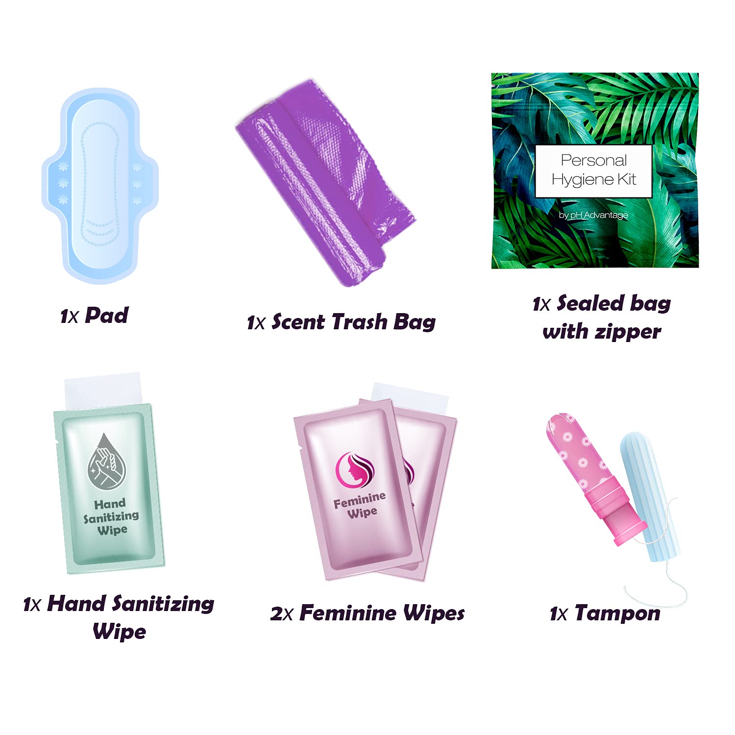 Menstrual Kit All-in-One | Convenience on The Go | Single Period Kit Pack for Travelling, Tweens pH Advantage uk supplements