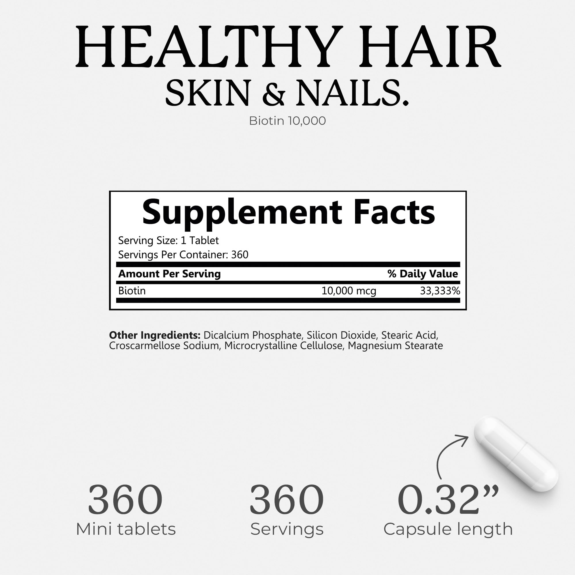 Bliss Serenity Biotin 10000mcg - Max Strength Biotin Supplement - Hair Skin and Nails Vitamins Bliss Serenity uk supplements