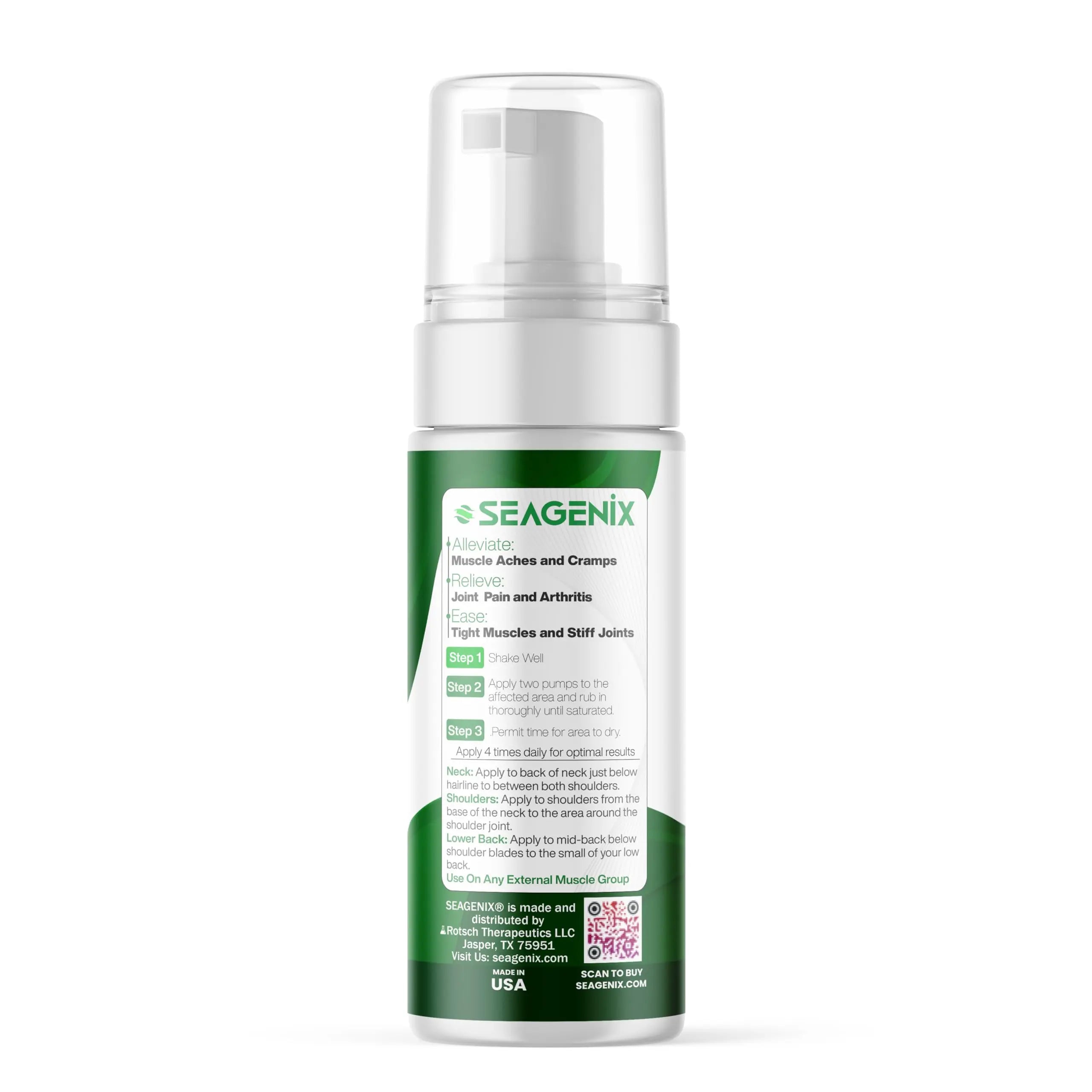 Seagenix Menthol Relief Muscle and Joint Foam - Magnesium Spray Menthol Formula - Joint and Muscle Relief – Relax Tight Muscles – Ease Muscle Cramps Fast - All Natural – Relief for Legs, Neck, Back. Seagenix uk supplements