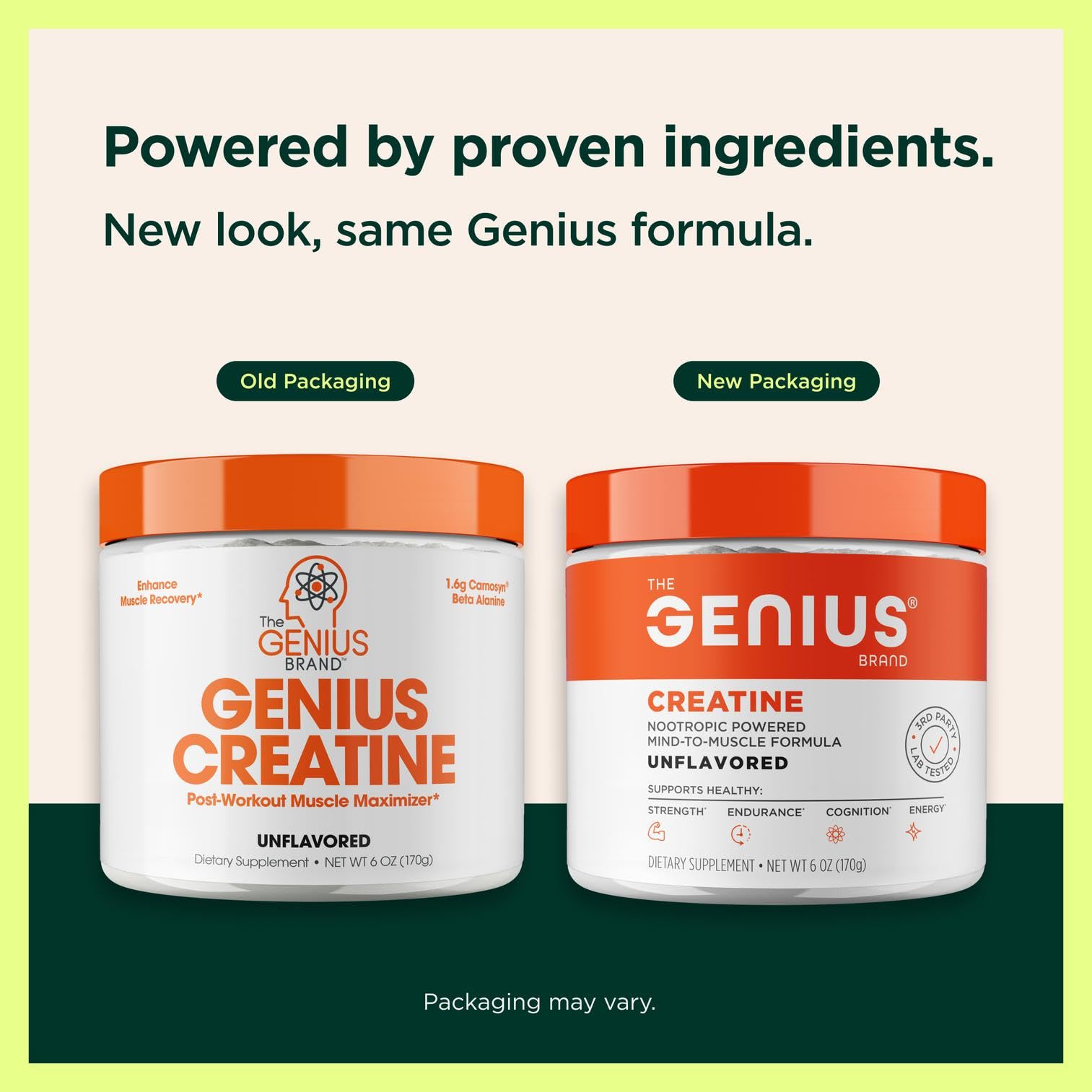 The Genius Brand Genius Creatine - Creatine Monohydrate Powder for Active Lifestyles - Endurance, Strength, Brain Performance & Muscle Health Support - Mind-to-Muscle Formula - Unflavored - 6 oz The Genius Brand uk supplements