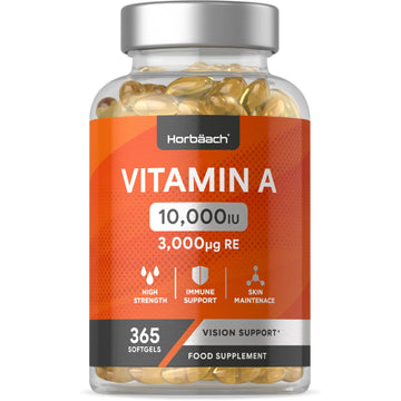 Vitamin A Capsules 10,000iu | 365 Count (1 Year Supply) | High Strength Vitamin A Supplem Horbäach uk supplements