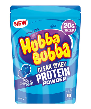 Hubba Bubba Blue Raspberry Clear Whey Isolate, Protein Powder Drink, 405g Pouch Hubba Bubba uk supplements