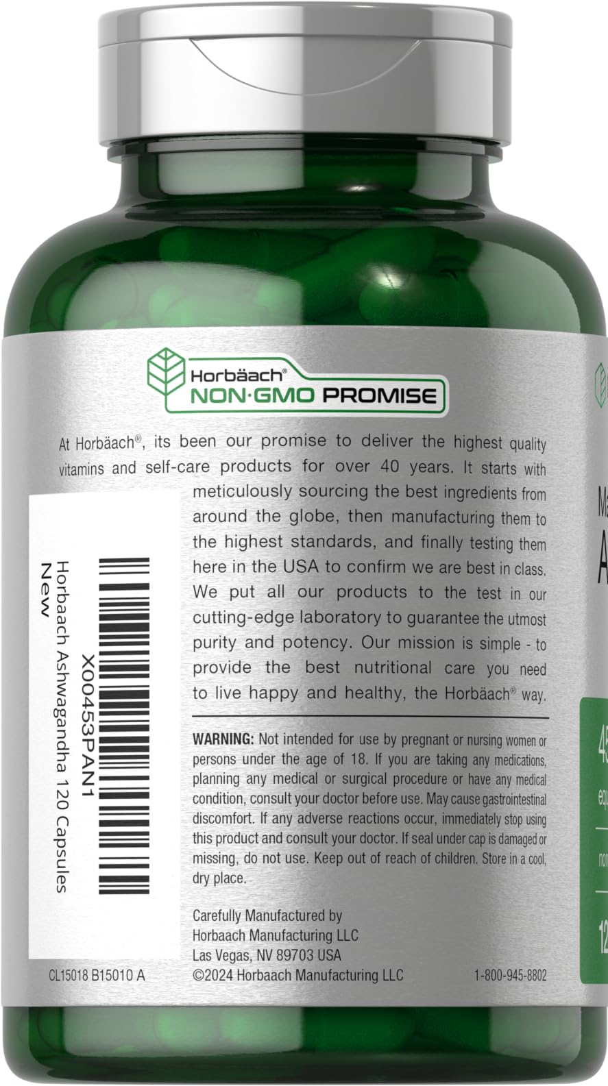 Horbäach Ashwagandha Supplement | Max Strength | 120 Capsules | Non-GMO, Gluten Free Horbäach uk supplements
